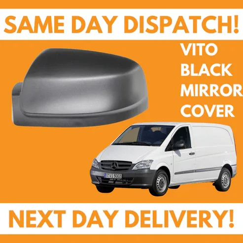 Mercedes Vito Wing Mirror Cover 2011-2013 — Black — Left Passenger Side