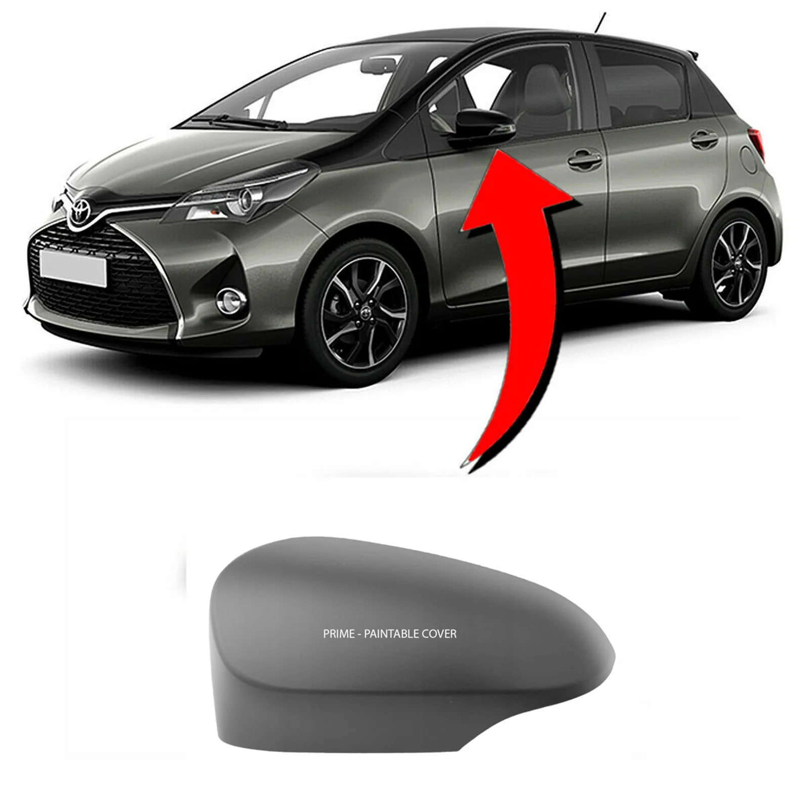 Toyota Prius Plus Wing Mirror Cover 2012-2020 — Primed — Left Passenger Side