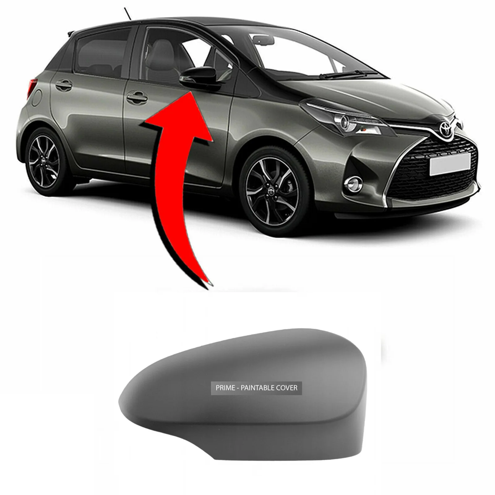 Toyota Prius Plus Wing Mirror Cover 2012-2020 — Primed — Right Driver Side