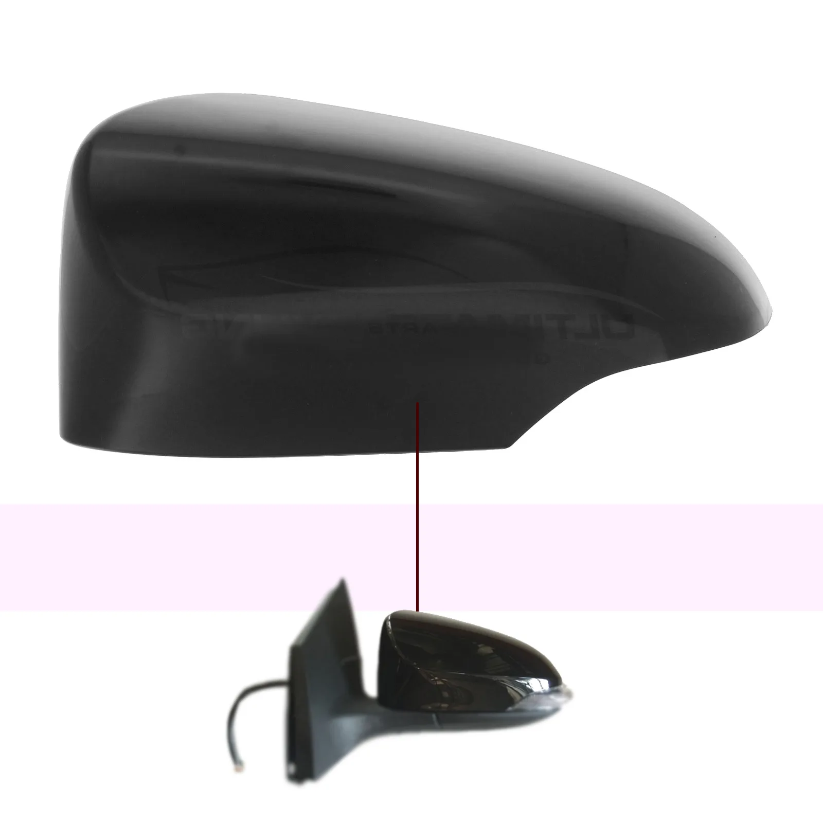 Toyota Auris Wing Mirror Cover 2012-2024 — Black — Right Driver Side