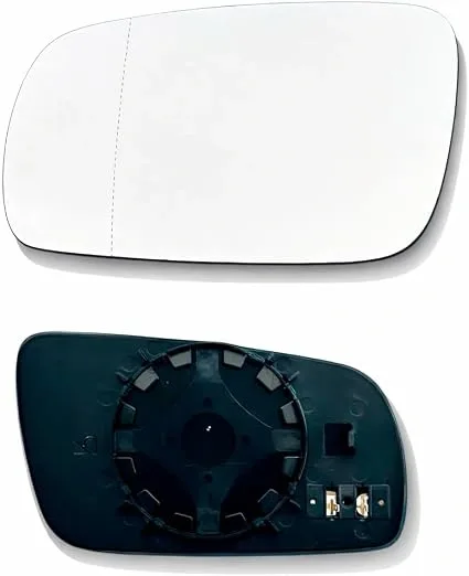 Skoda Superb Clip-on Wing Mirror Glass 2002-2007 — Heated, Wide Angle — Left Passenger Side