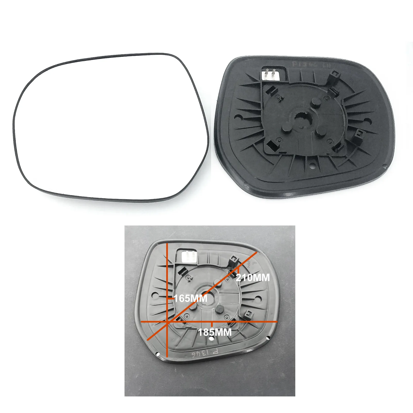 Toyota Landcruiser Prado Clip-on Wing Mirror Glass 2009-2016 — Heated, Convex — Left Passenger Side