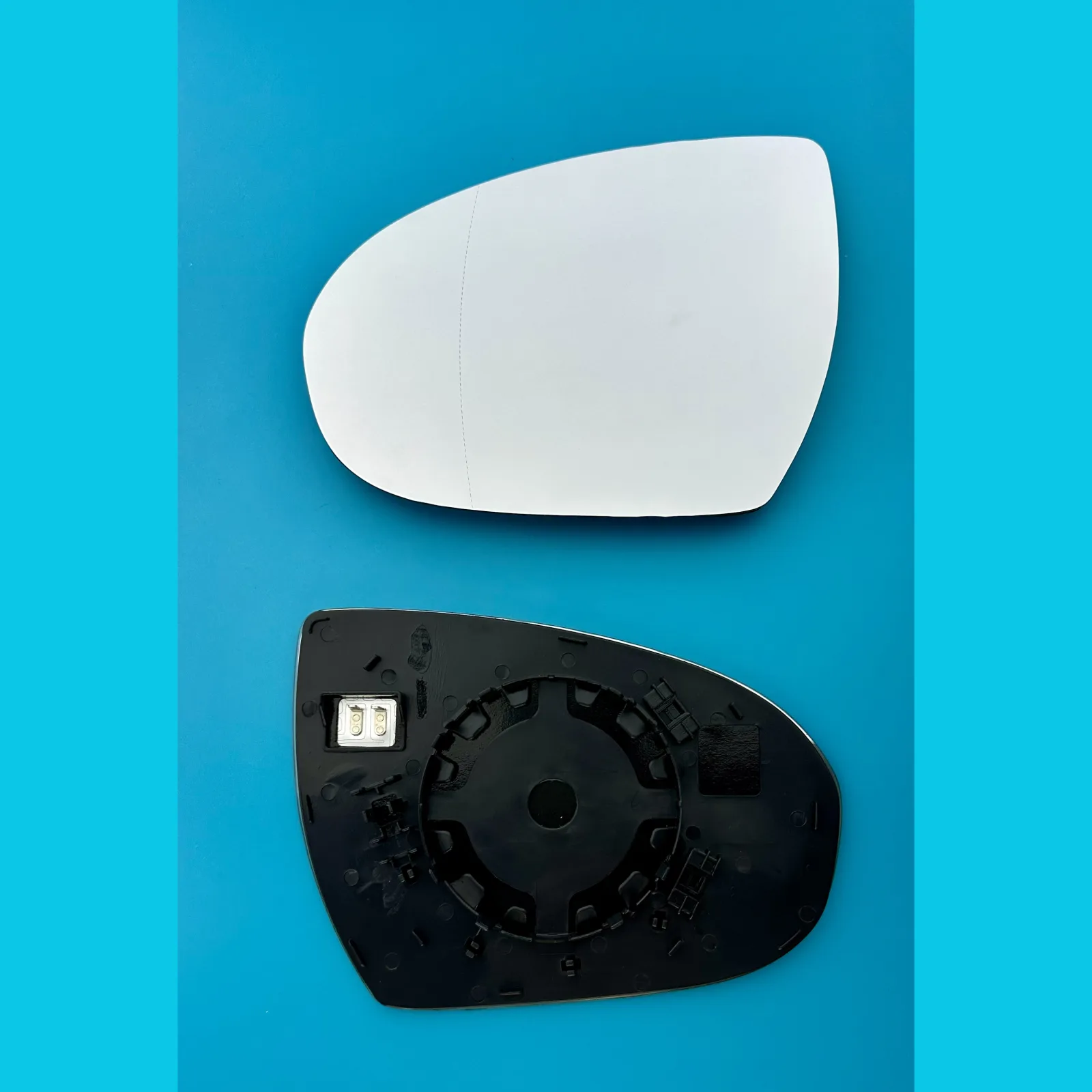 Hyundai Tuscon Clip-on Wing Mirror Glass 2015-2021 — Heated, Convex — Left Passenger Side