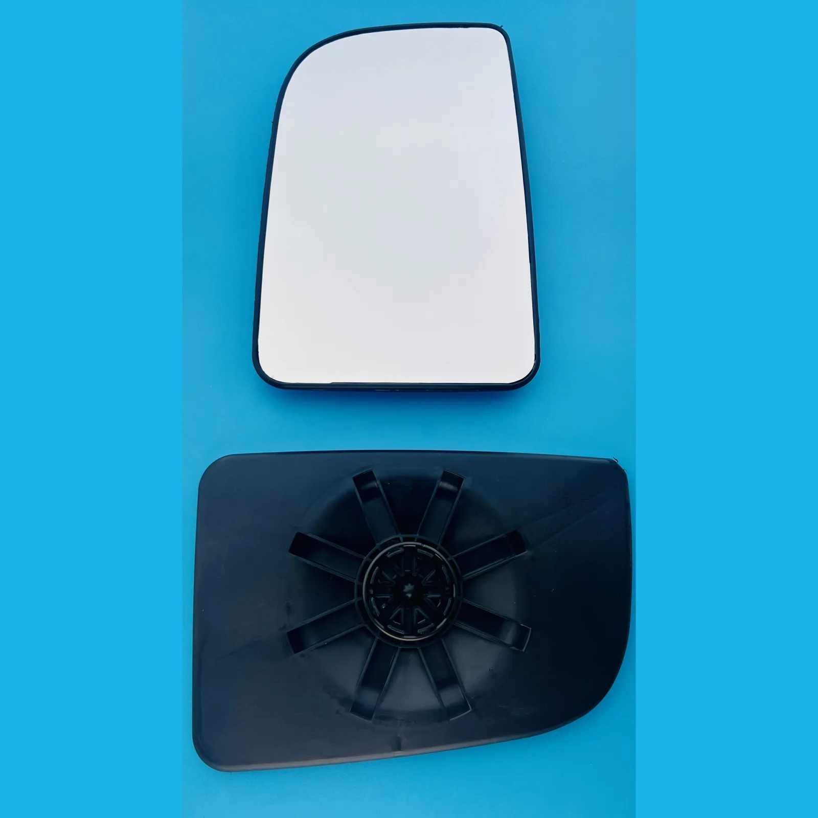 Mercedes Sprinter Clip-on Wing Mirror Glass 2018-2024 — Non-heated, Convex, Blind-Spot, Chrome — Left Passenger Side