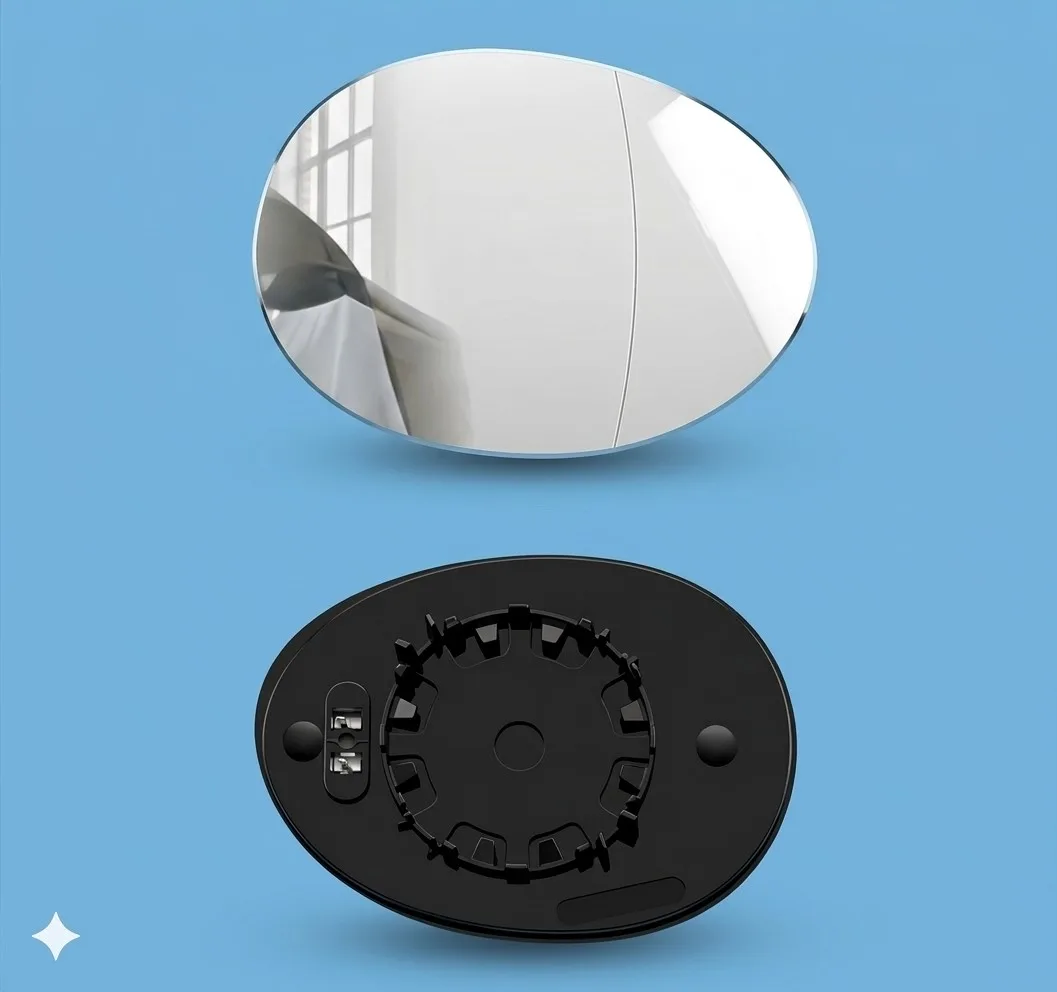 Clip on Wing Mirror Glass — Right Driver Side