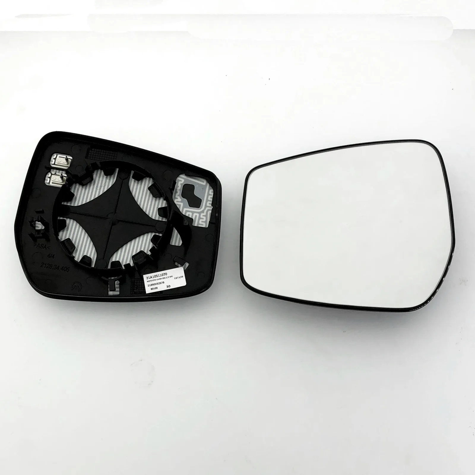 Clip on Wing Mirror Glass — Left Passenger Side