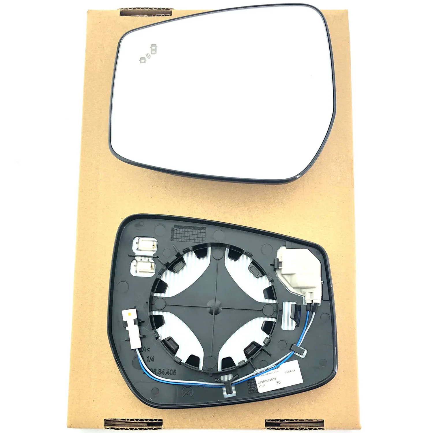 Clip on Wing Mirror Glass — Left Passenger Side