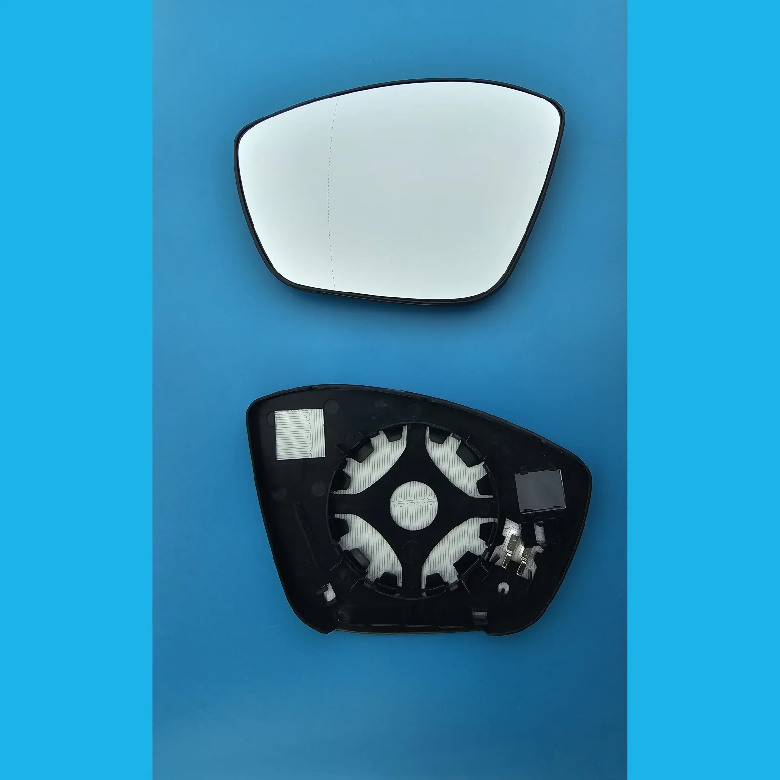 Peugeot 208 Clip-on Wing Mirror Glass 2012-2018 — Heated, Convex — Left Passenger Side