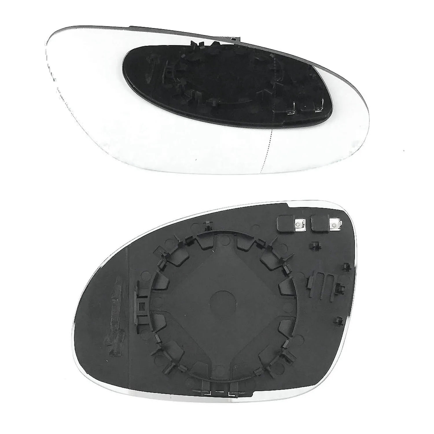 Volkswagen Passat Clip-on Wing Mirror Glass 2002-2005 — Heated, Convex — Right Driver Side