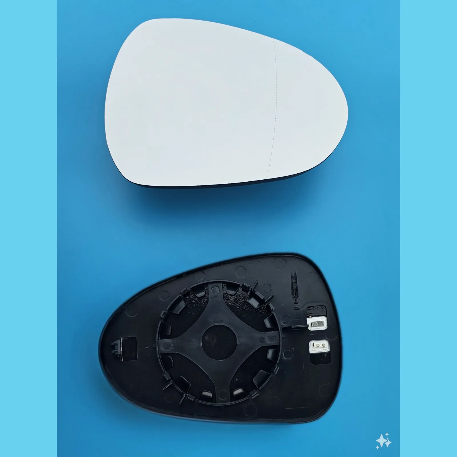 Seat Leon Clip-on Wing Mirror Glass 2009-2012 — Heated, Convex — Right Driver Side