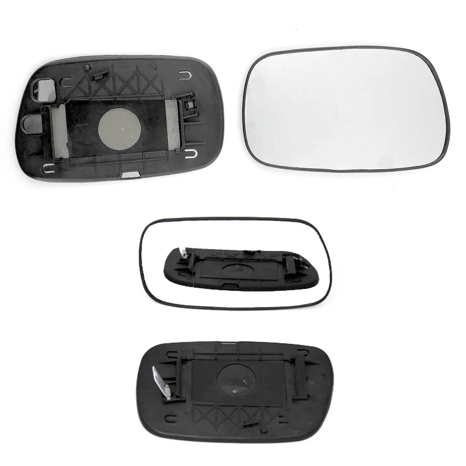 Toyota Corolla Clip-on Wing Mirror Glass 2001-2004 — Heated, Convex — Left Passenger Side