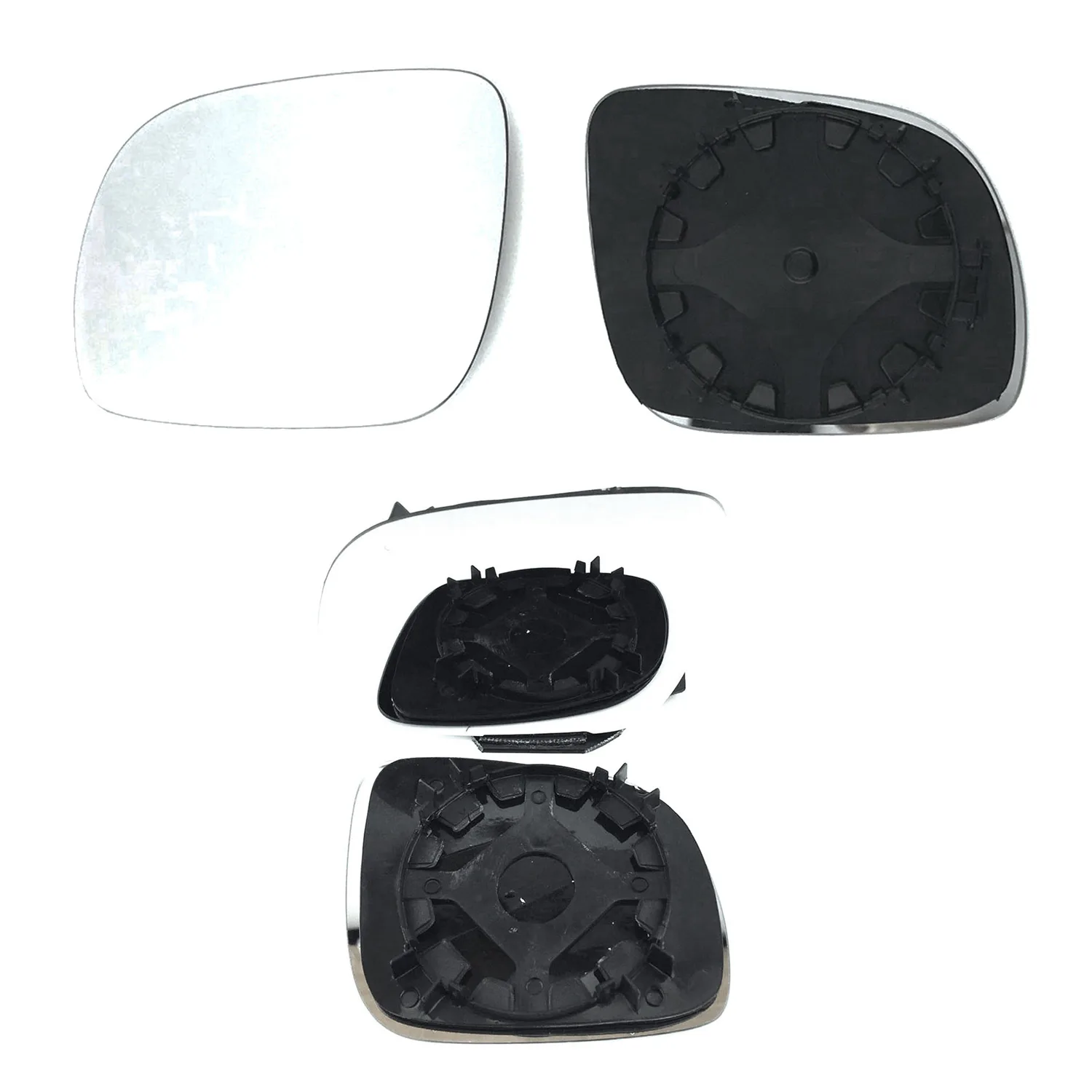 Volkswagen Polo Clip-on Wing Mirror Glass 2000-2002 — Heated, Convex — Left Passenger Side