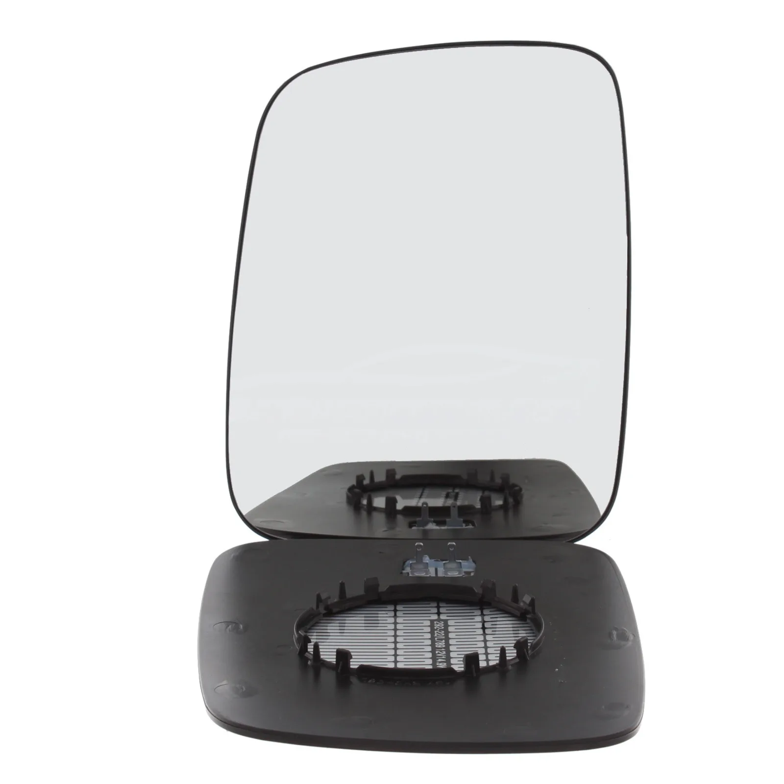 Volkswagen Caravelle Clip-on Wing Mirror Glass 1991-2003 — Heated, Convex, Flat, Chrome — Left Passenger Side