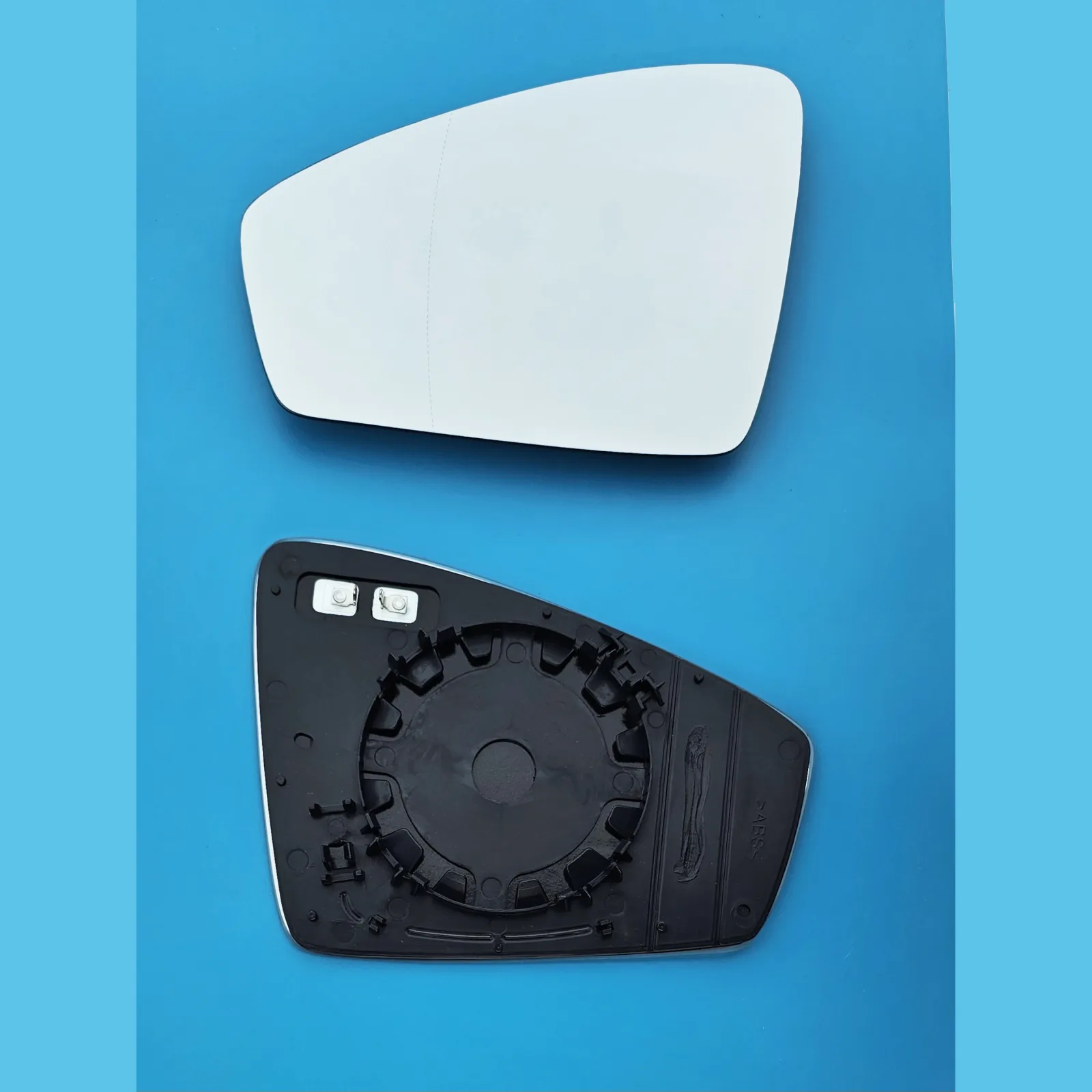 Volkswagen Tiguan Clip-on Wing Mirror Glass 2016-2022 — Heated, Convex — Left Passenger Side