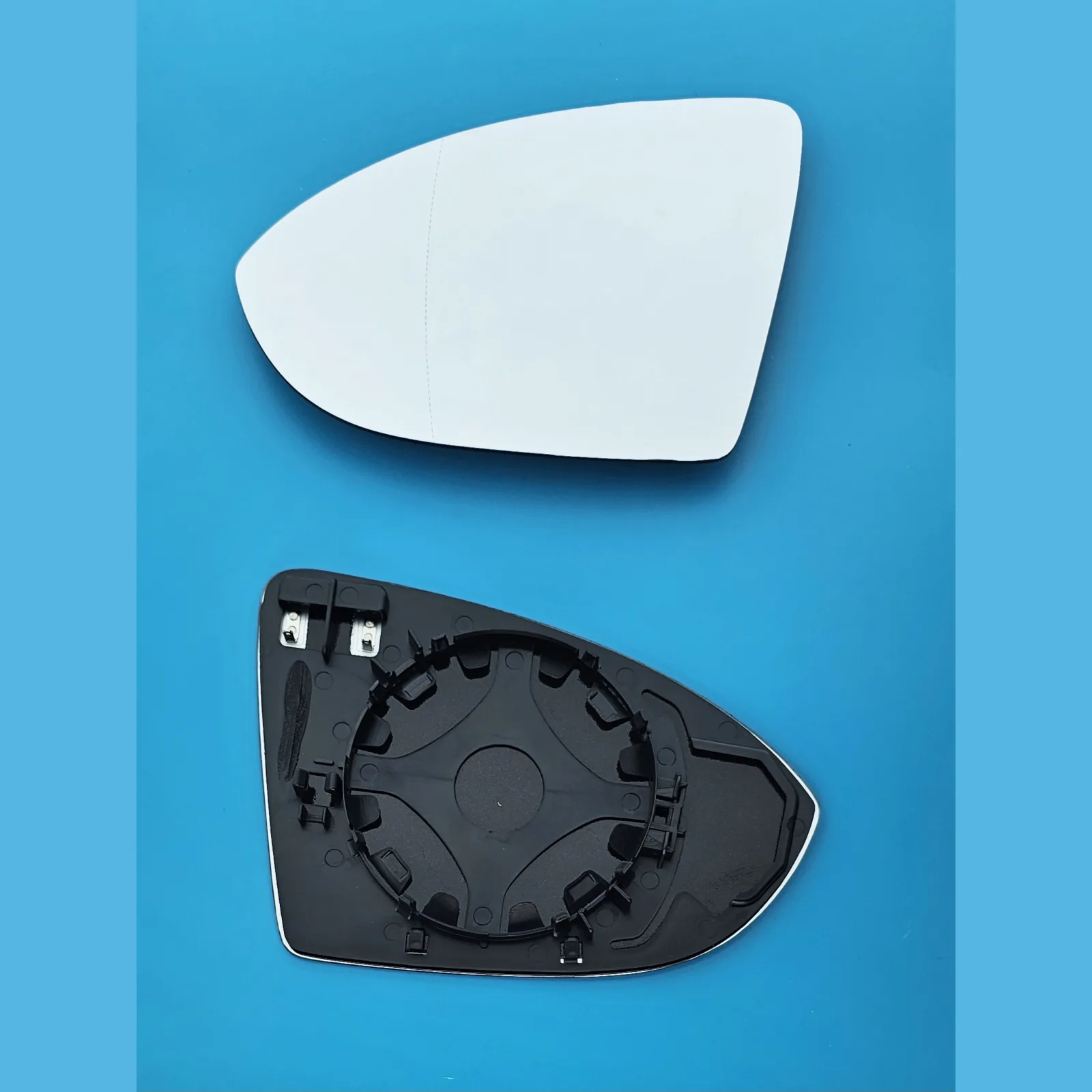 Volkswagen Golf Sports Van Clip-on Wing Mirror Glass 2013-2020 — Heated, Convex — Left Passenger Side
