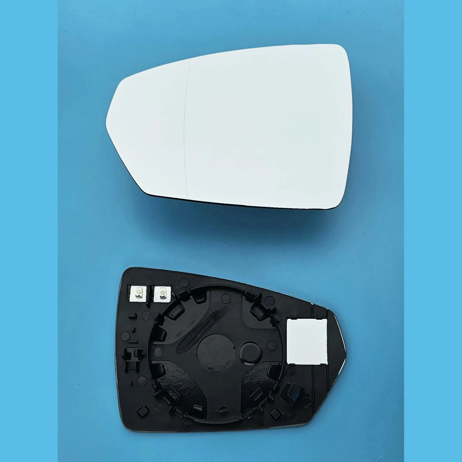 Audi A1 Clip-on Wing Mirror Glass 2020 onwards — Heated, Convex — Left Passenger Side