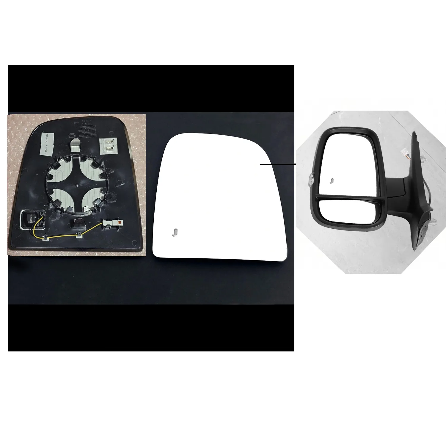 Maxus Deliver 9 Clip-on Wing Mirror Glass 2020 onwards — Heated, Convex, Blind-Spot — Left Passenger Side