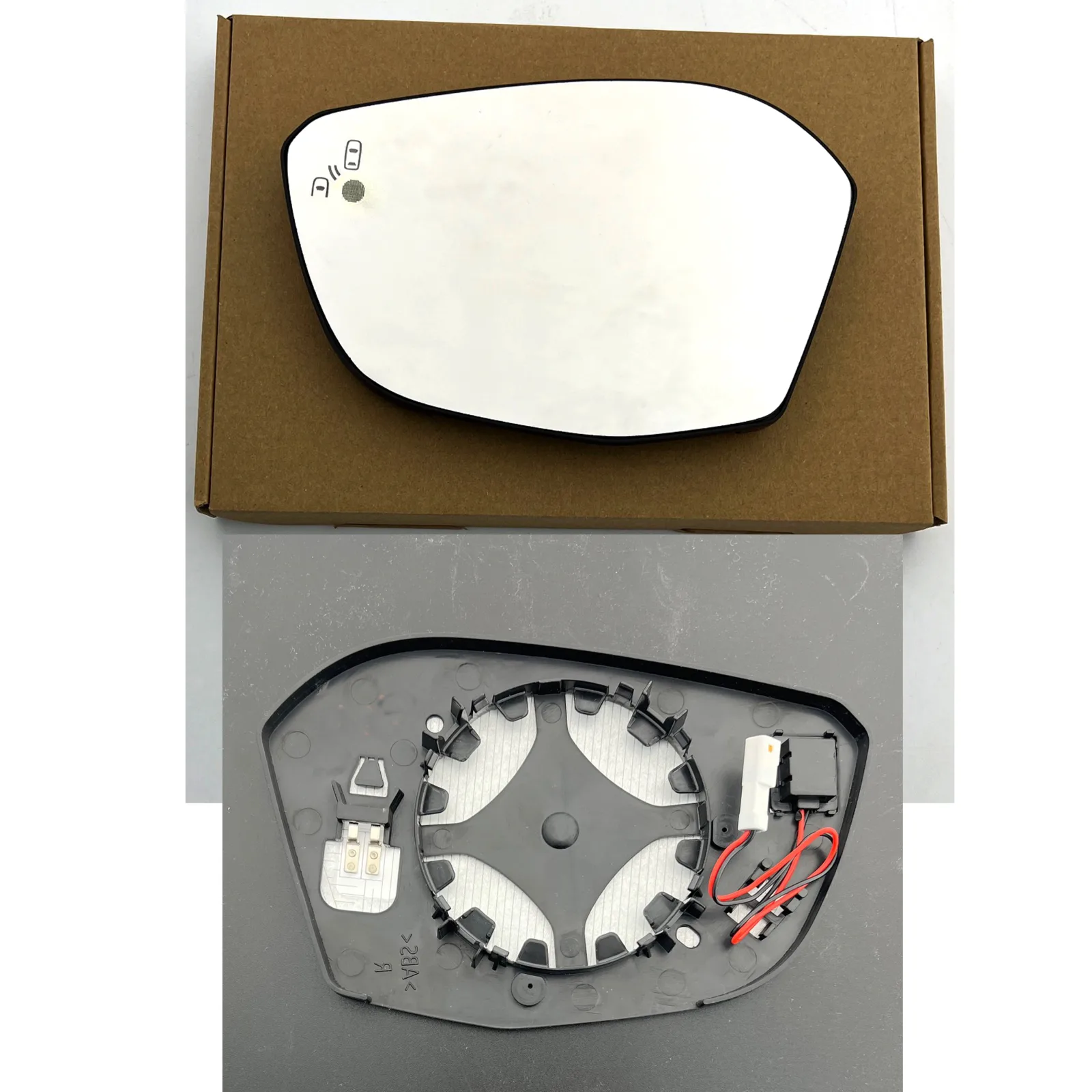 Clip on Wing Mirror Glass — Left Passenger Side
