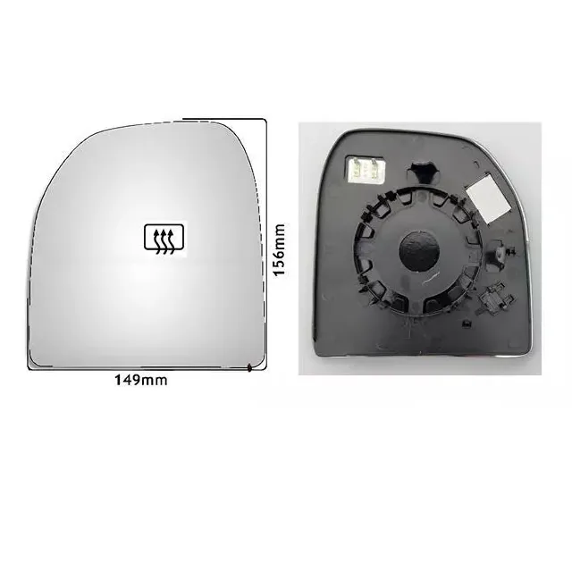 Ford Transit Custom Clip-on Wing Mirror Glass 2023 onwards — Heated, Convex — Left Passenger Side