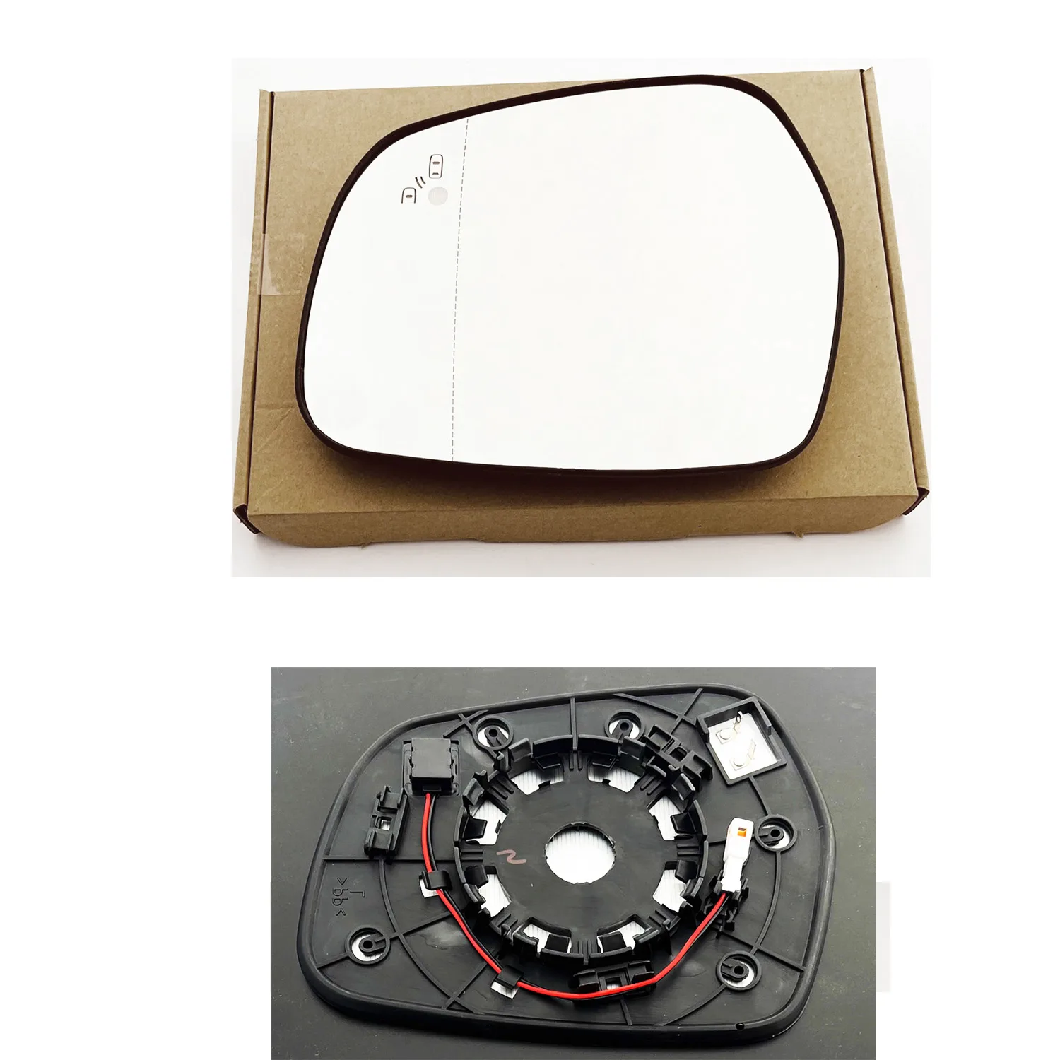 Kia Sorento Clip-on Wing Mirror Glass 2021 onwards — Heated, Convex, Lane Assist — Left Passenger Side