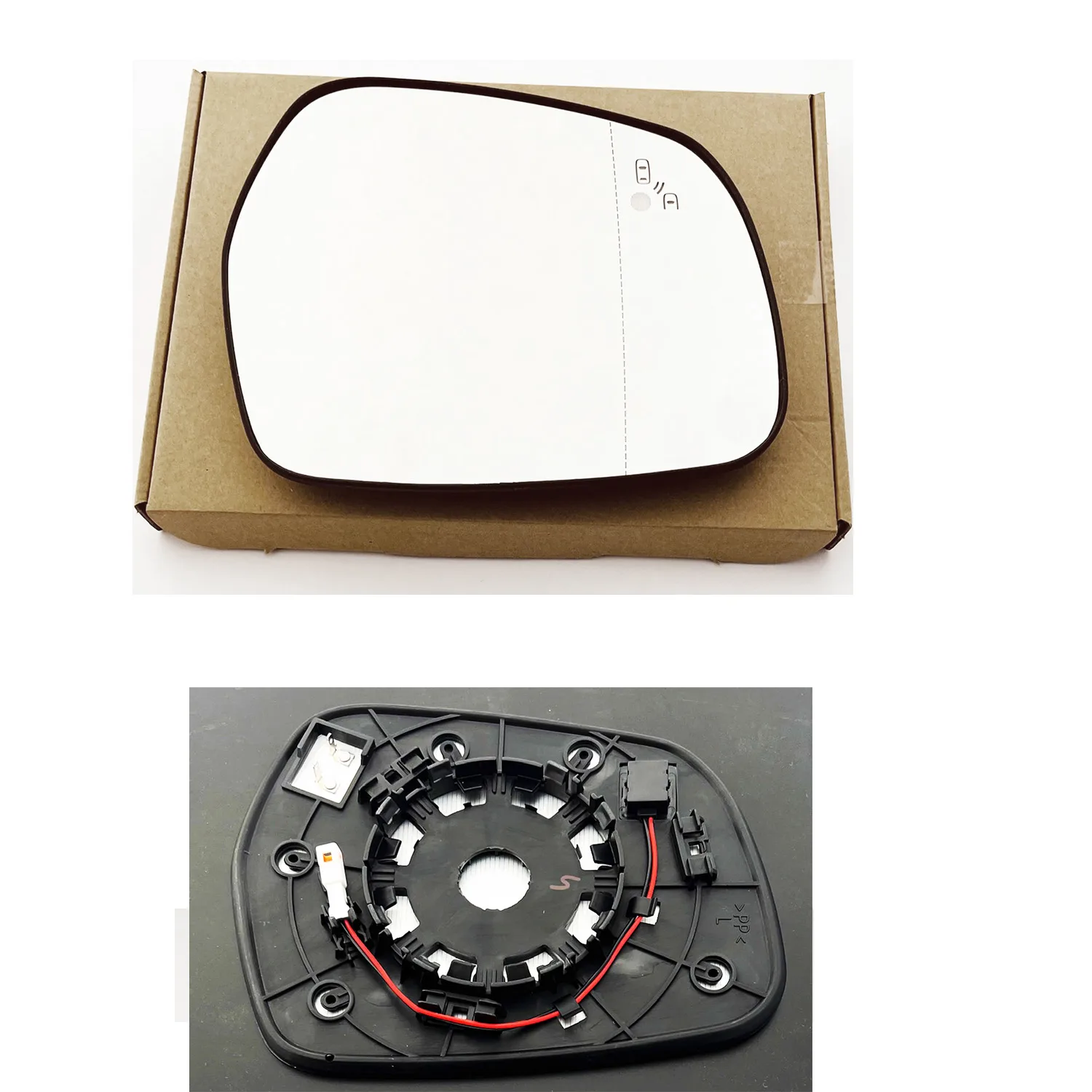 Kia Sorento Clip-on Wing Mirror Glass 2021 onwards — Heated, Convex, Lane Assist — Right Driver Side