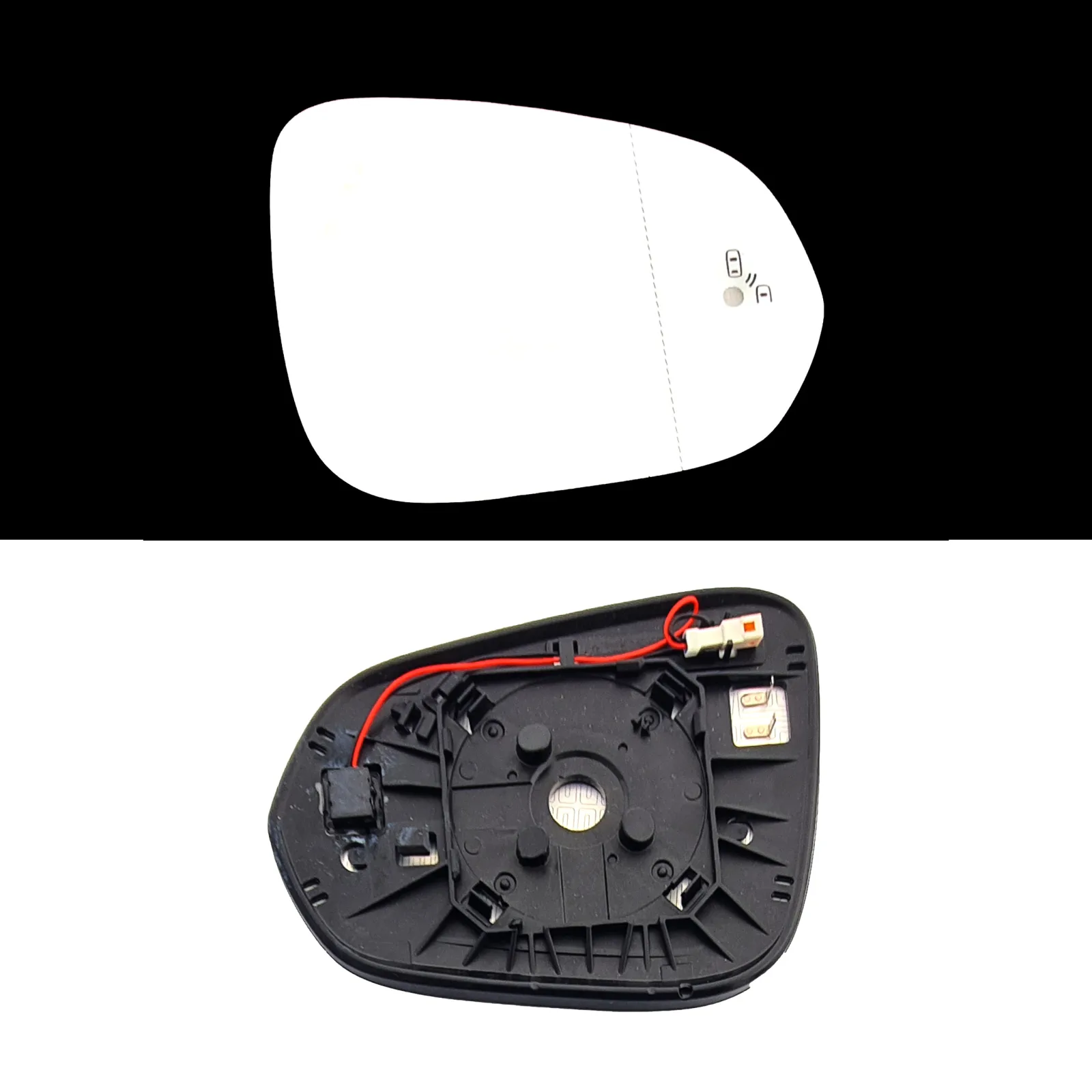 Clip on Wing Mirror Glass — Left Passenger Side