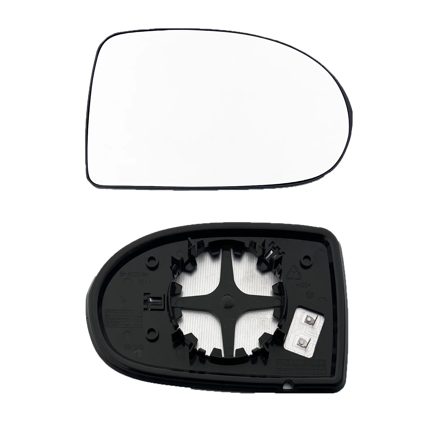 Jeep Compass Clip-on Wing Mirror Glass 2010-2016 — Heated, Convex — Right Driver Side