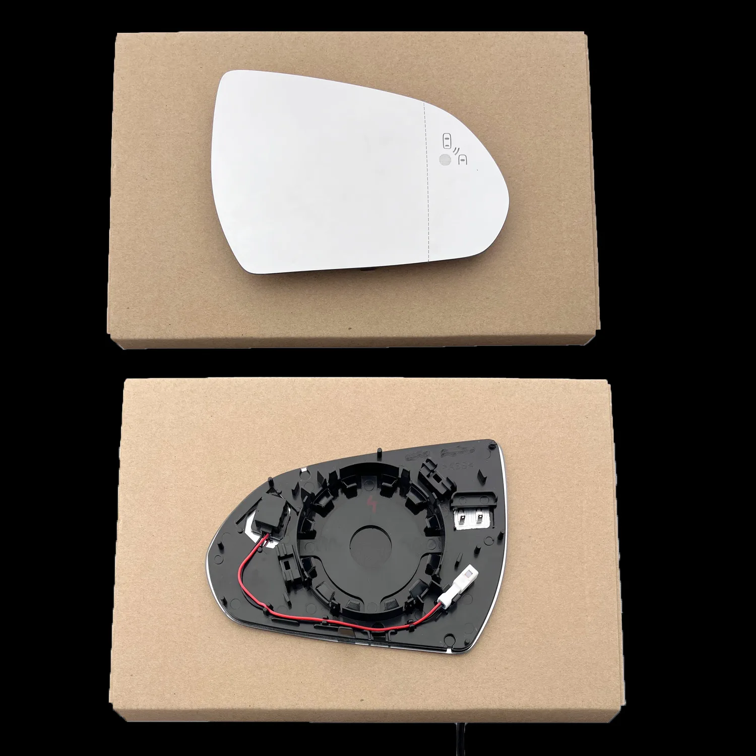 Clip on Wing Mirror Glass — Right Driver Side