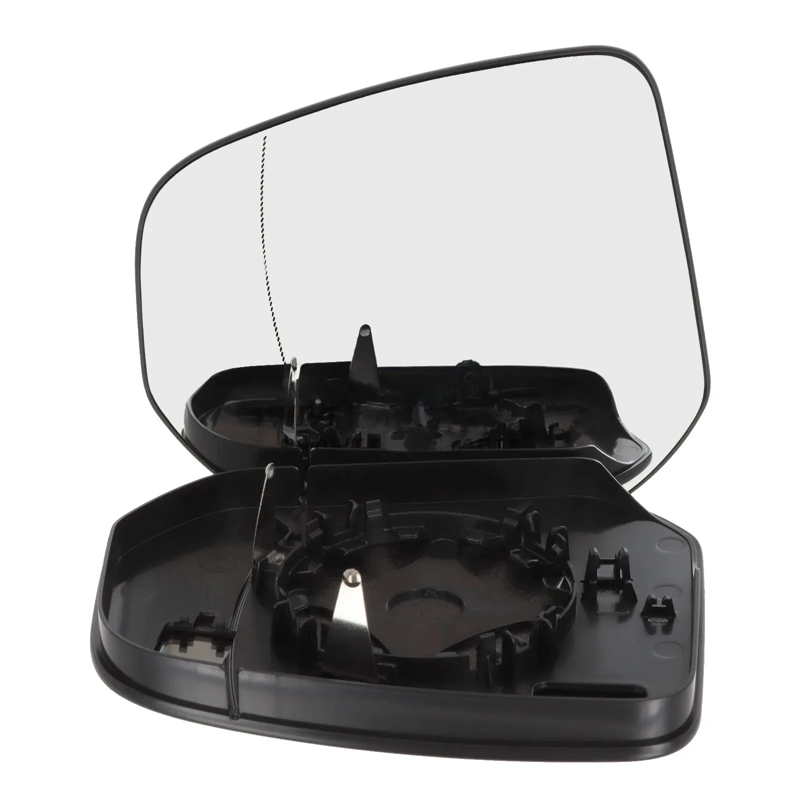 Ford Transit Tourneo Connect Clip-on Wing Mirror Glass 2019-2022 — Non-heated, Wide Angle, Chrome — Left Passenger Side