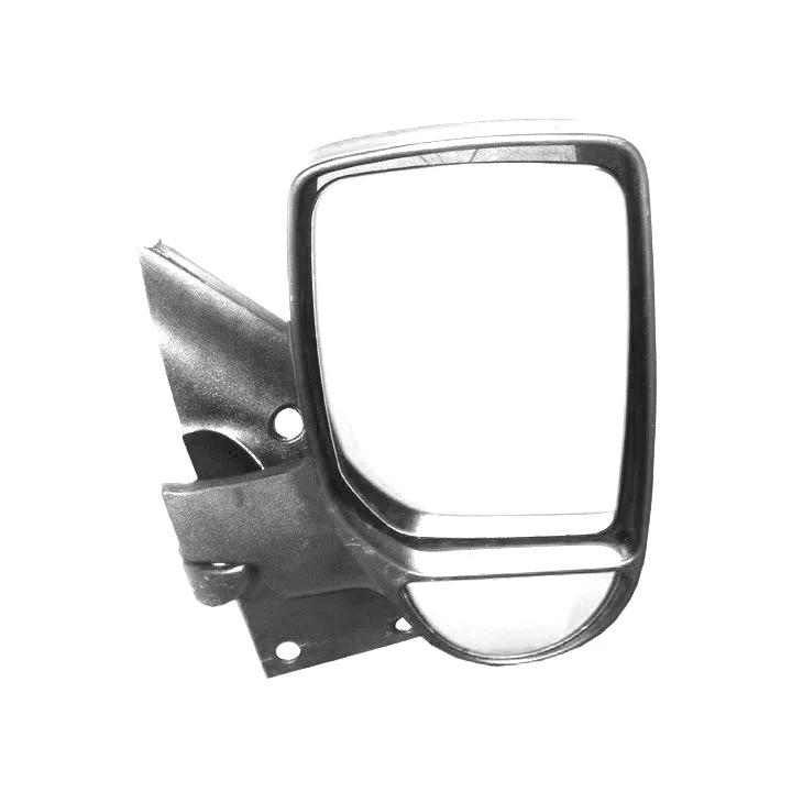 Ford Transit Complete Wing Mirror Unit 2000-2013 — Manual, Non-heated, Manual Folding, Short Arm, Twin Glass, Black Cover — Left Passenger Side