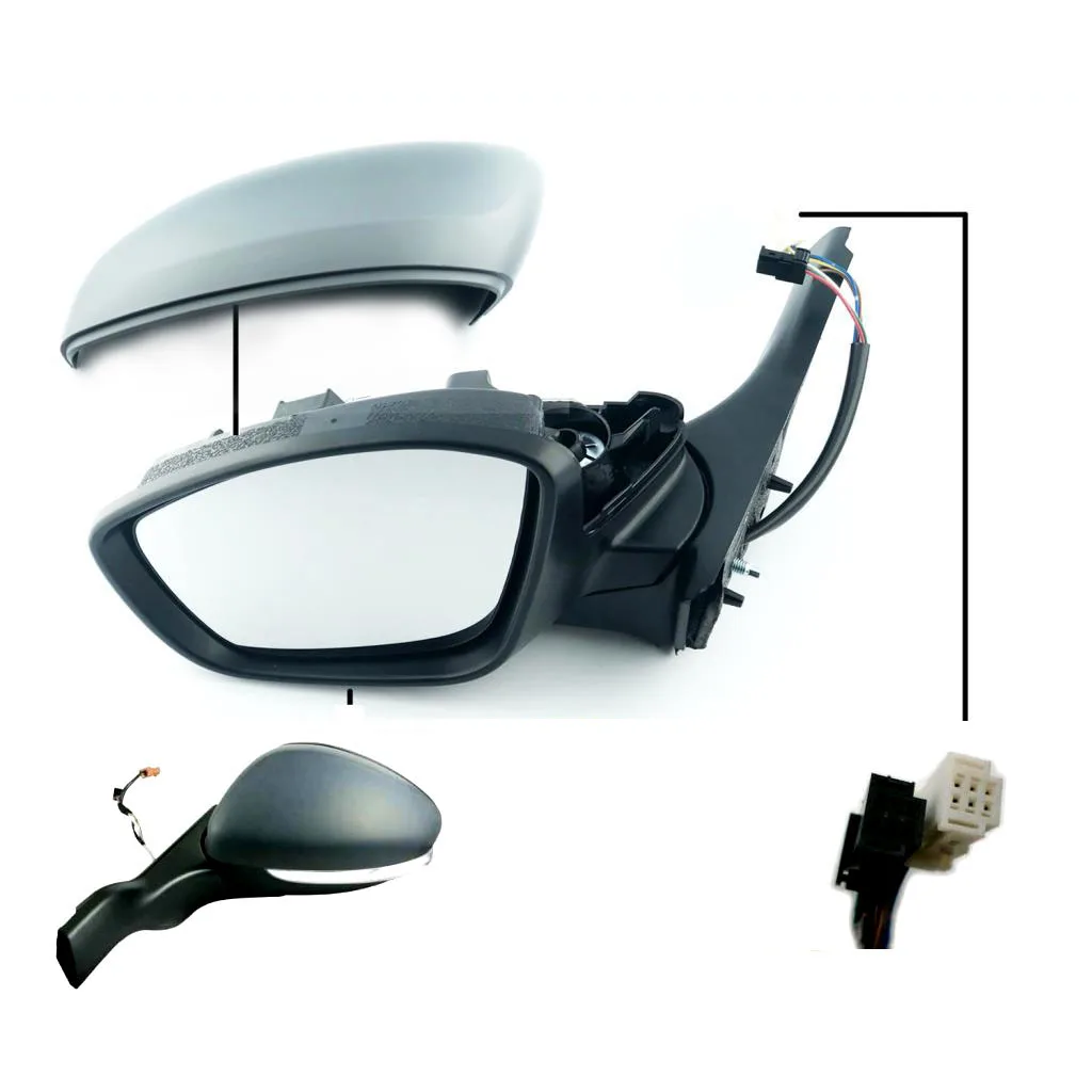 Peugeot 208 Complete Wing Mirror Unit 2012-2018 — Electric, Heated, Indicator — Left Passenger Side