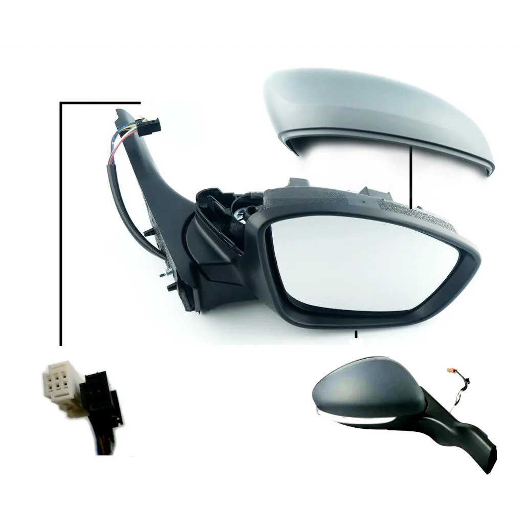 Peugeot 208 Complete Wing Mirror Unit 2012-2018 — Electric, Heated, Indicator — Right Driver Side