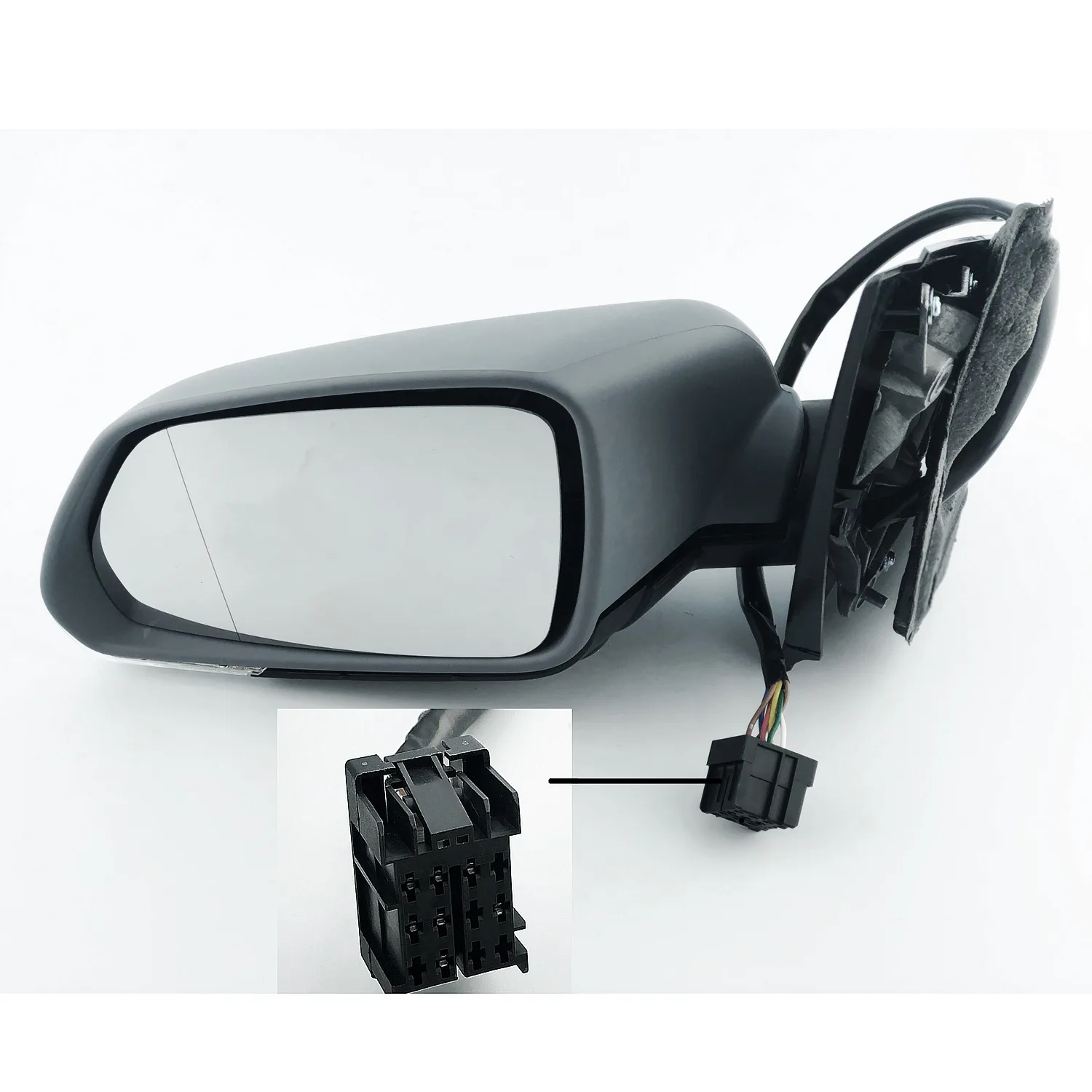 Volkswagen Polo Complete Wing Mirror Unit 2005-2010 — Electric, Heated, Manual Folding, Indicator, LED, Wide Angle, Primed Cover — Left Passenger Side