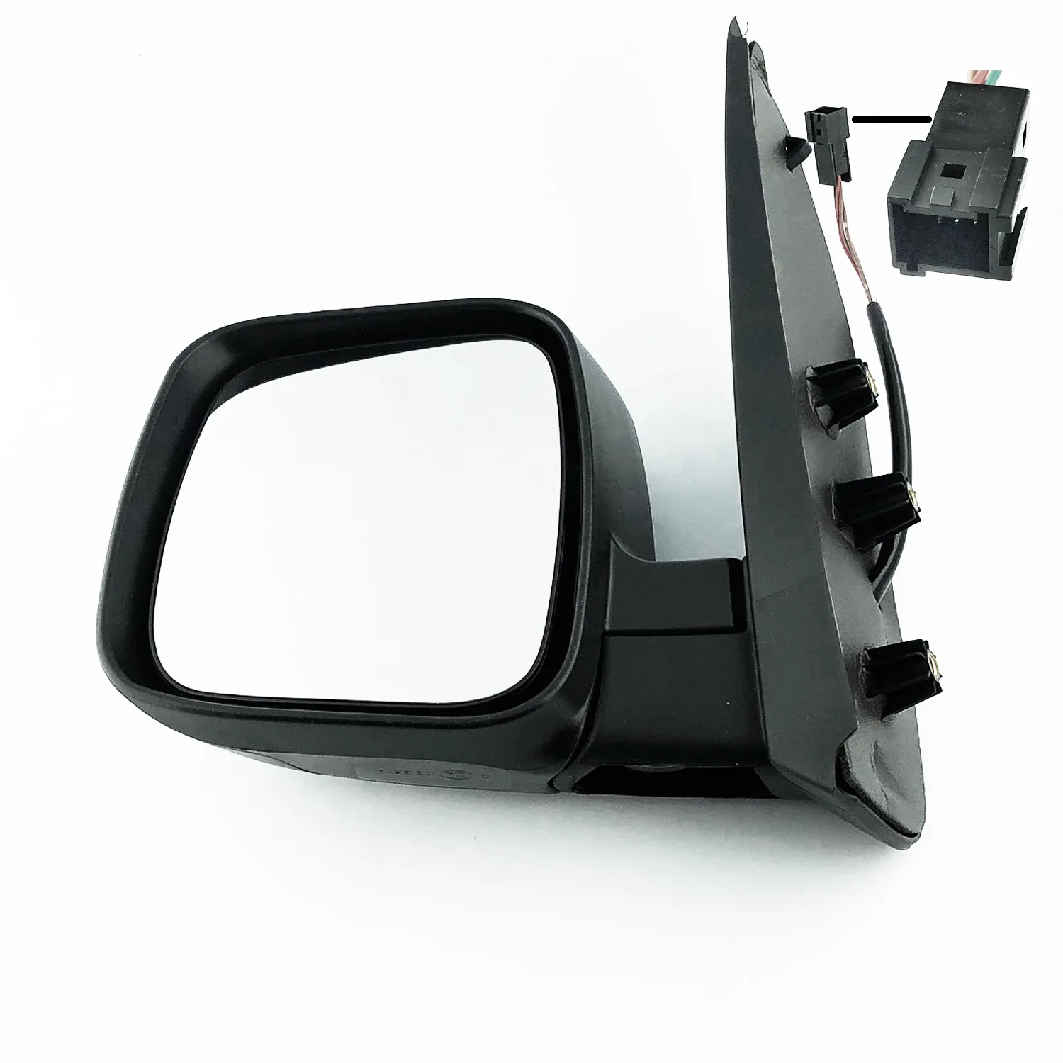 Citroen Nemo Complete Wing Mirror Unit 2008-2024 — Electric, Heated, Manual Folding, Temp Sensor, Indicator, Puddle Light, Textured Black Cover — Left Passenger Side