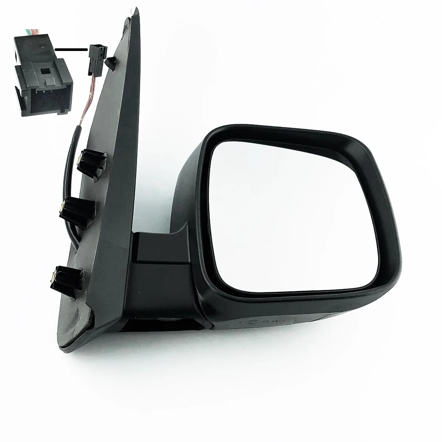 Citroen Nemo Complete Wing Mirror Unit 2008-2024 — Electric, Heated, Manual Folding, Temp Sensor, Indicator, Puddle Light, Textured Black Cover — Right Driver Side