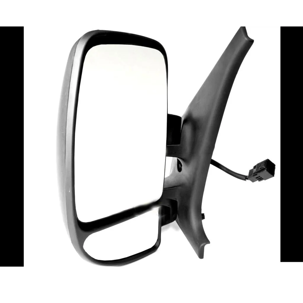 Vauxhall Movano Complete Wing Mirror Unit 1999-2010 — Electric, Non-heated, Manual Folding, Short Arm, Temp Sensor, Indicator, Twin Glass, Black Cover — Left Passenger Side