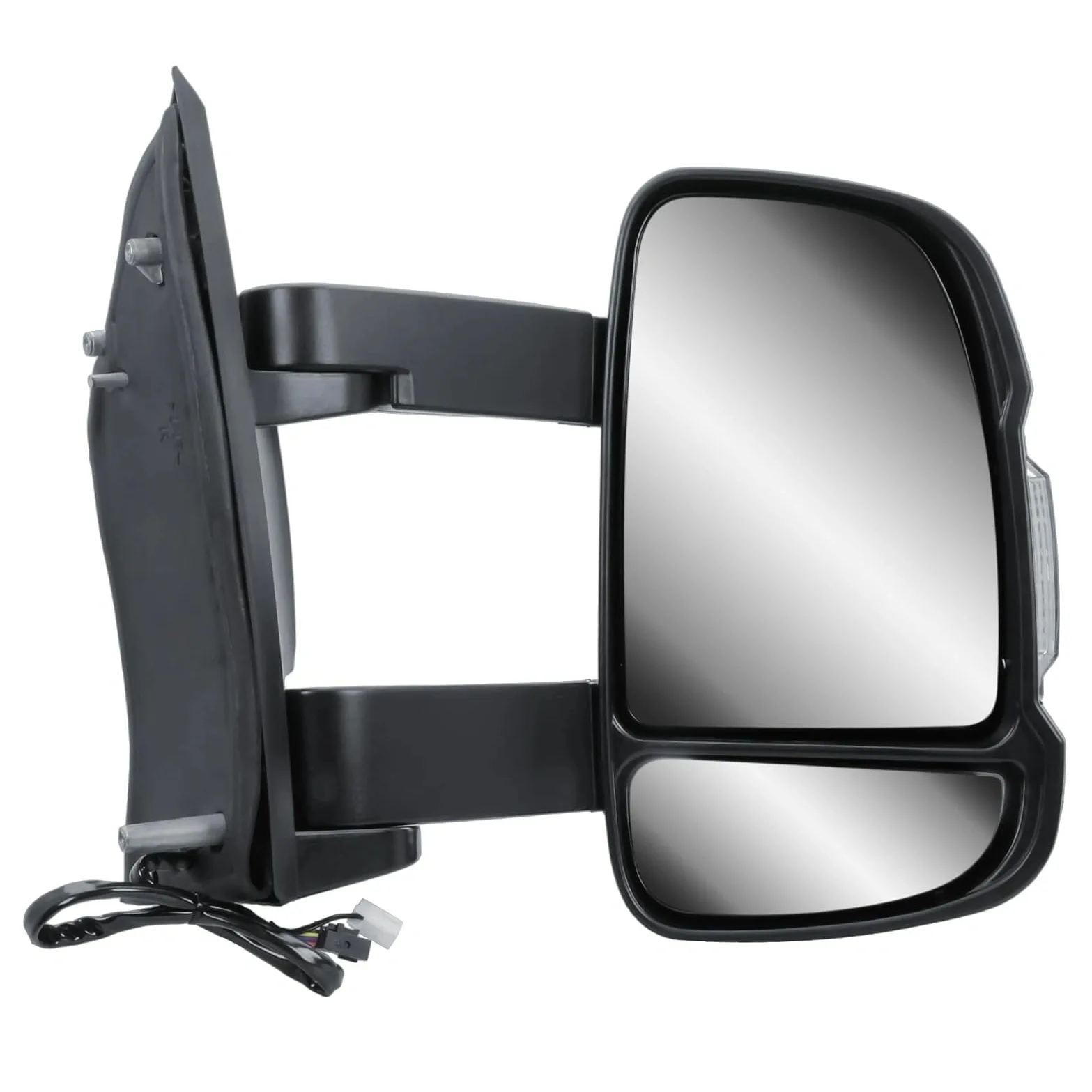 Vauxhall Movano Complete Wing Mirror Unit 2022-2024 — Electric, Heated, Manual Folding, Medium Arm, Temp Sensor, Indicator, Twin Glass, Black Cover — Right Driver Side