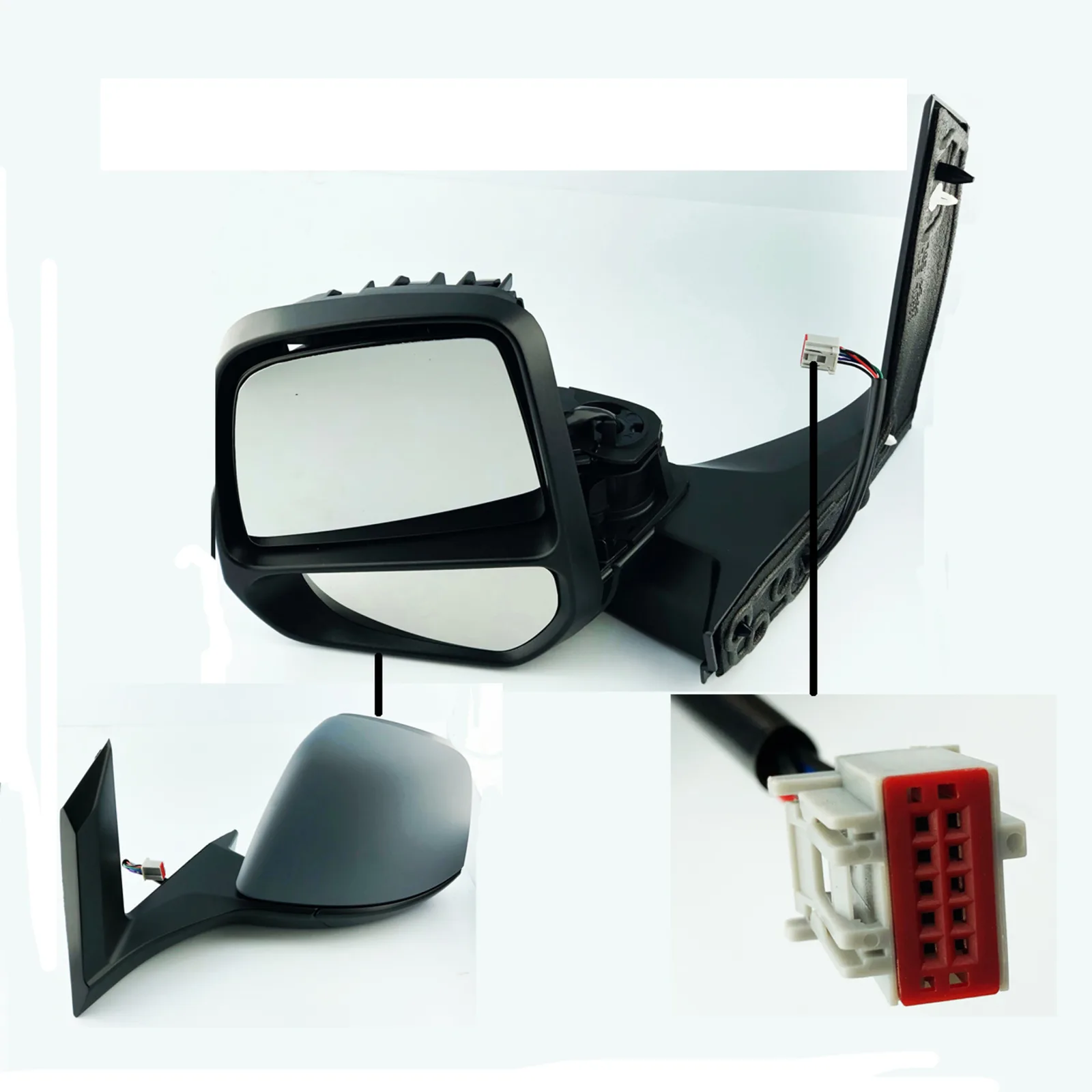 Ford Transit Connect Complete Wing Mirror Unit 2014-2018 — Electric, Heated, Power Folding, Temp Sensor, Indicator, Puddle Light, Twin Glass — Left Passenger Side