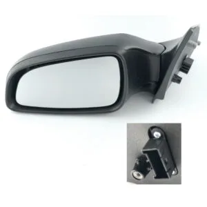 Vauxhall Astra Complete Wing Mirror Unit 2004-2008 — Electric, Heated, Manual Folding, Wide Angle, Black Cover — Left Passenger Side