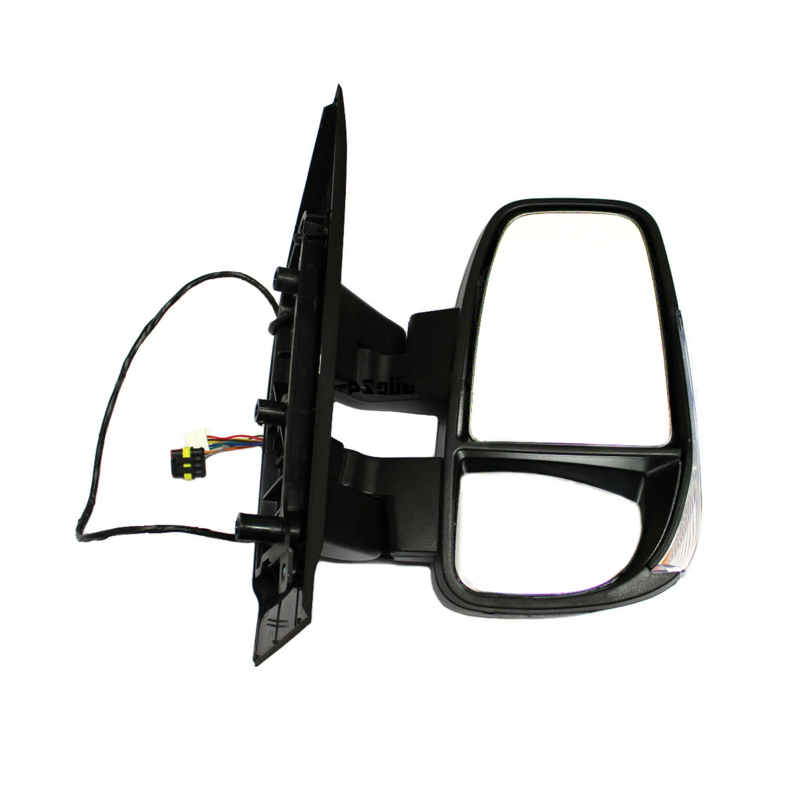 IVECO Daily Complete Wing Mirror Unit 2015-2024 — Electric, Heated, Manual Folding, Short Arm, Indicator, Twin Glass, Black Cover — Right Driver Side