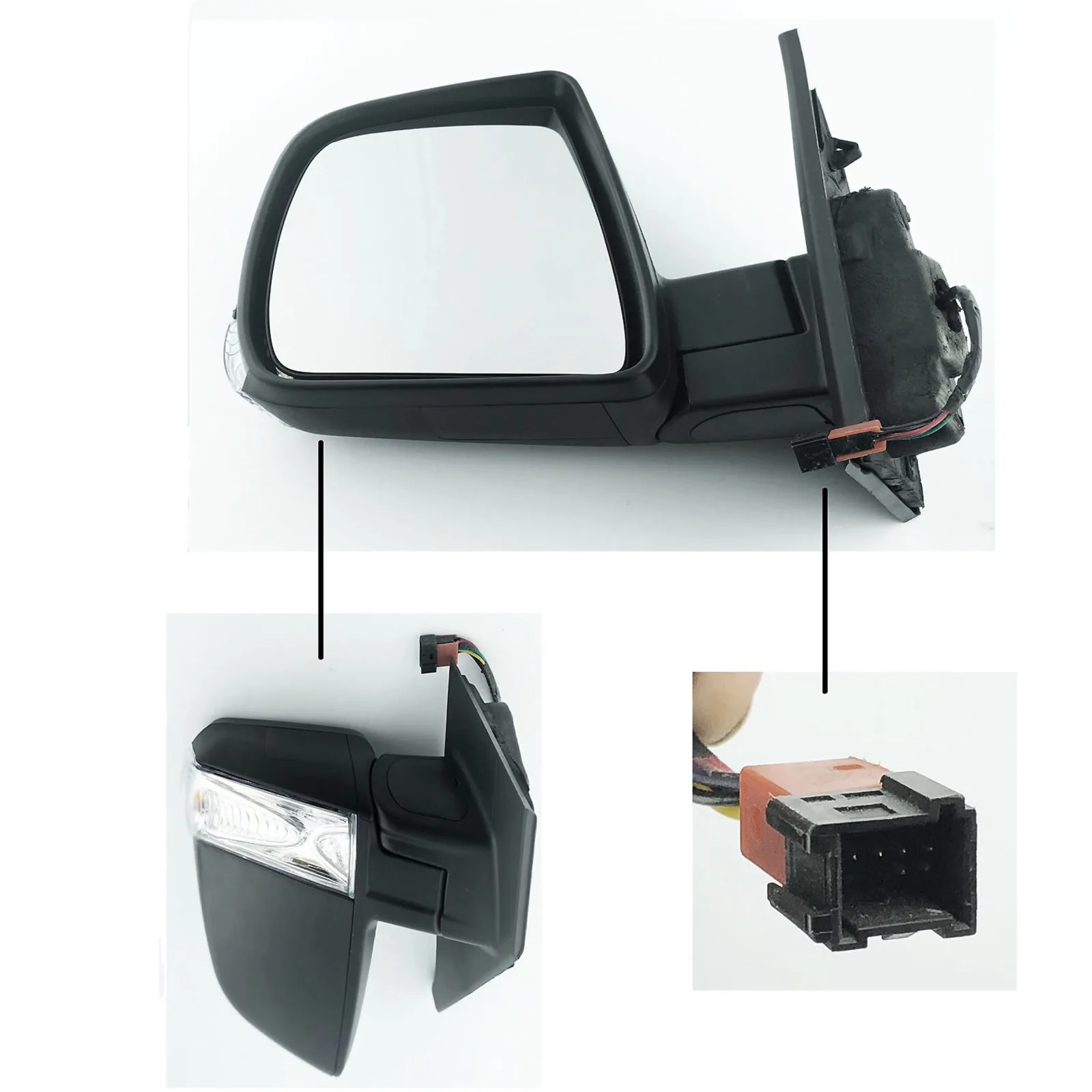 Vauxhall Combo Complete Wing Mirror Unit 2012-2018 — Electric, Heated, Manual Folding, Indicator, Convex, Primed Cover — Left Passenger Side