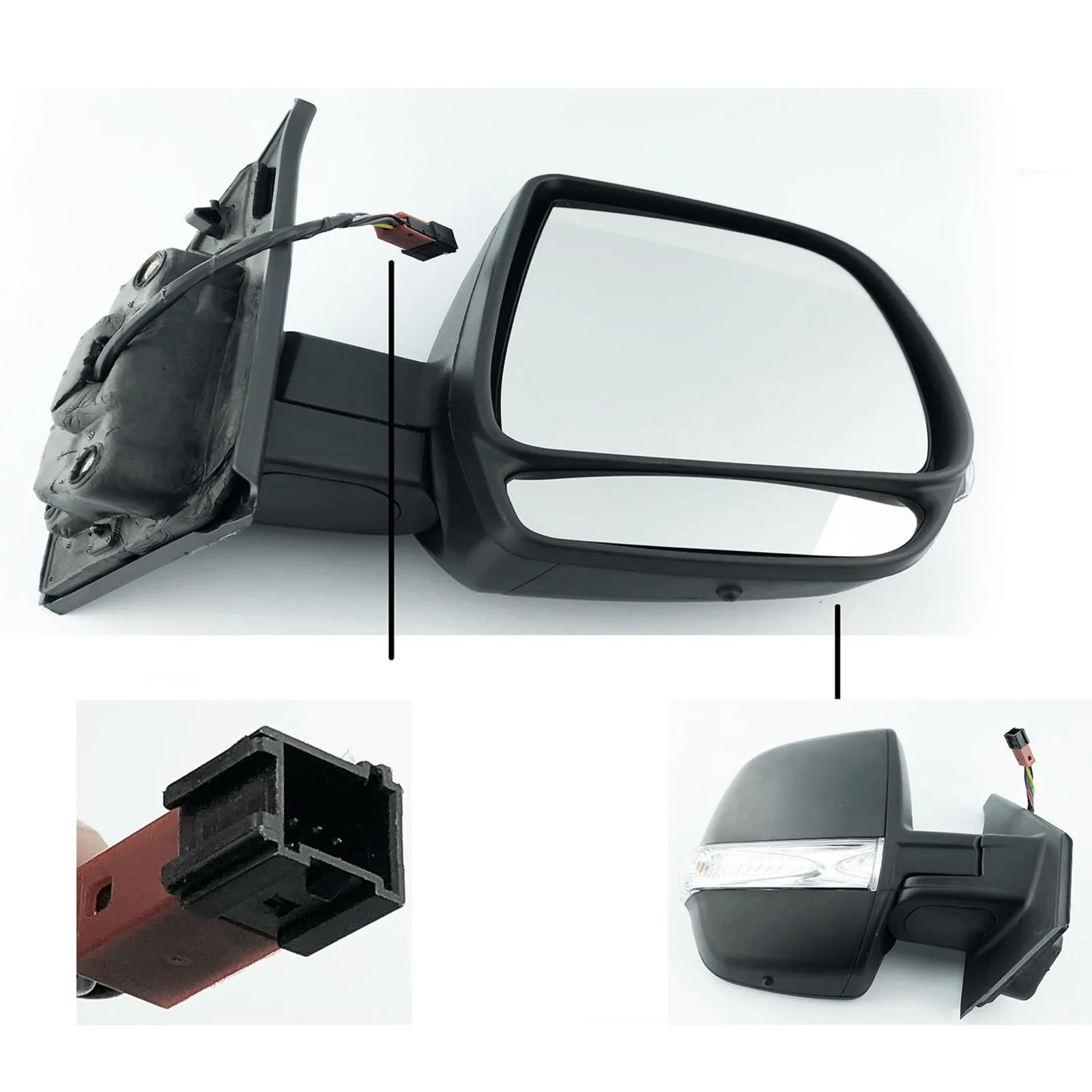 Vauxhall Combo Complete Wing Mirror Unit 2012-2018 — Electric, Heated, Manual Folding, Indicator, Twin Glass — Right Driver Side