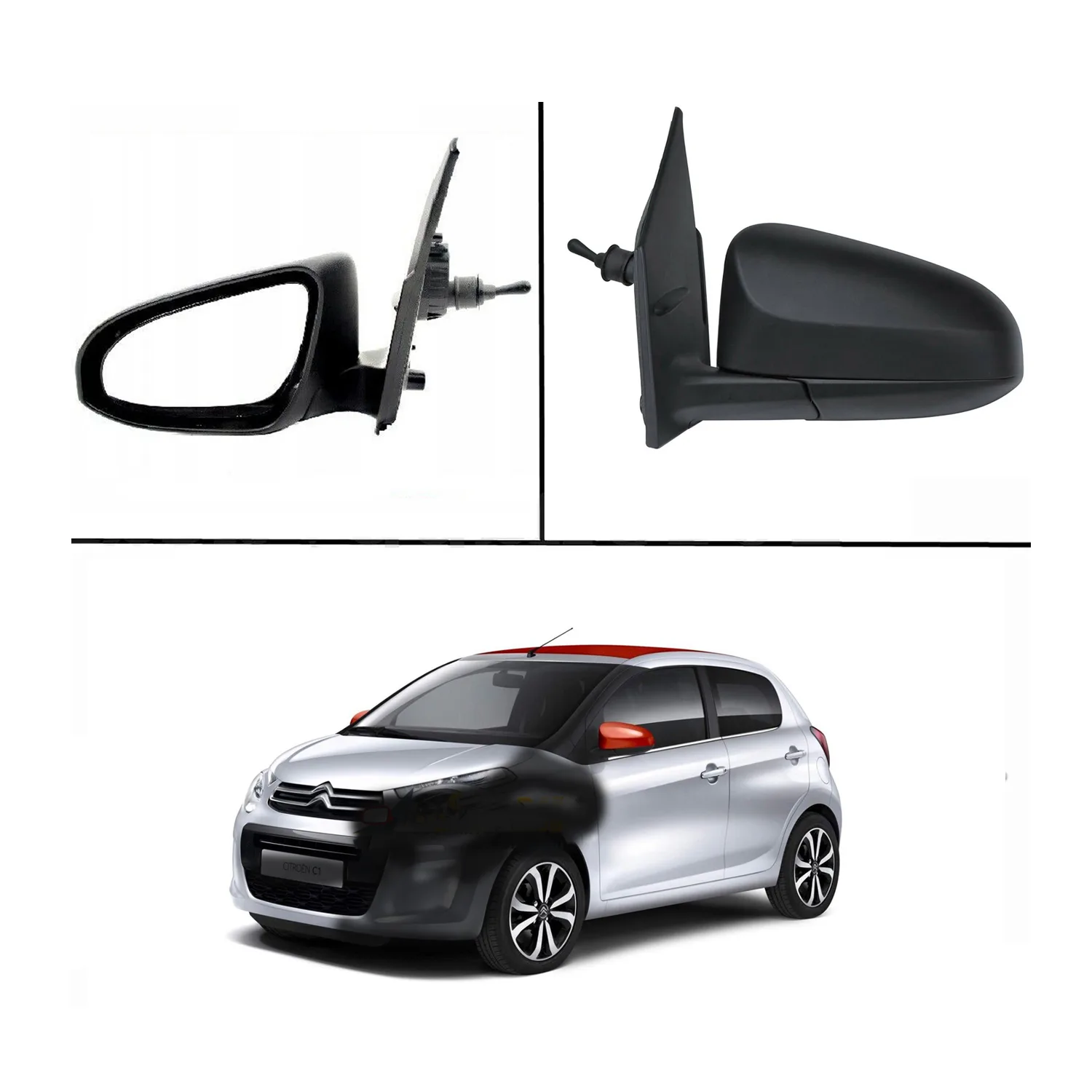 Complete Mirror Units — Left Passenger Side