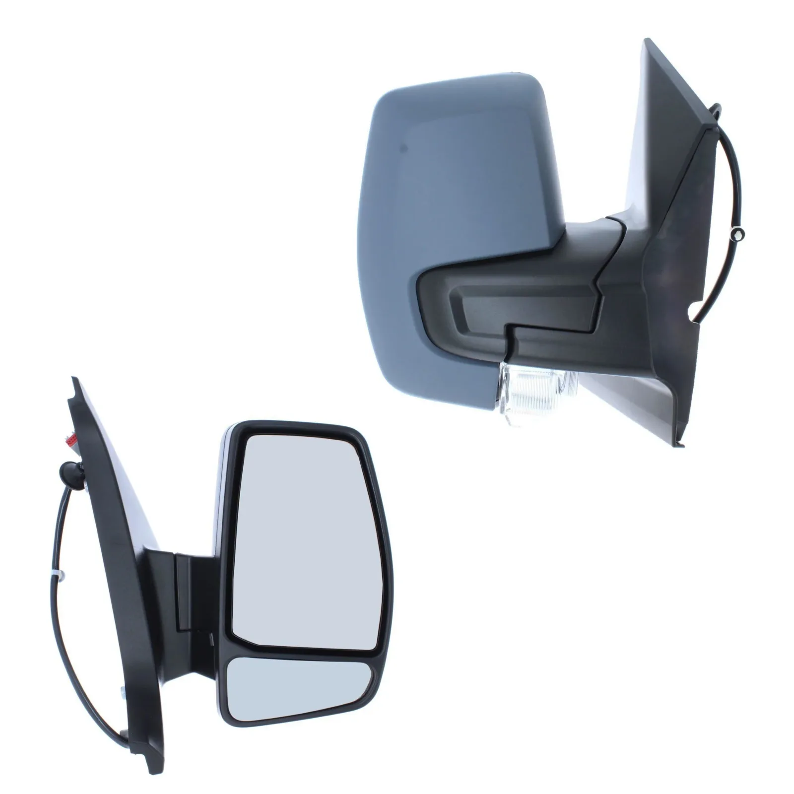 Ford Transit Custom Complete Wing Mirror Unit 2012-2023 — Electric, Non-heated, Power Folding, Indicator, Twin Glass, Primed Cover — Right Driver Side