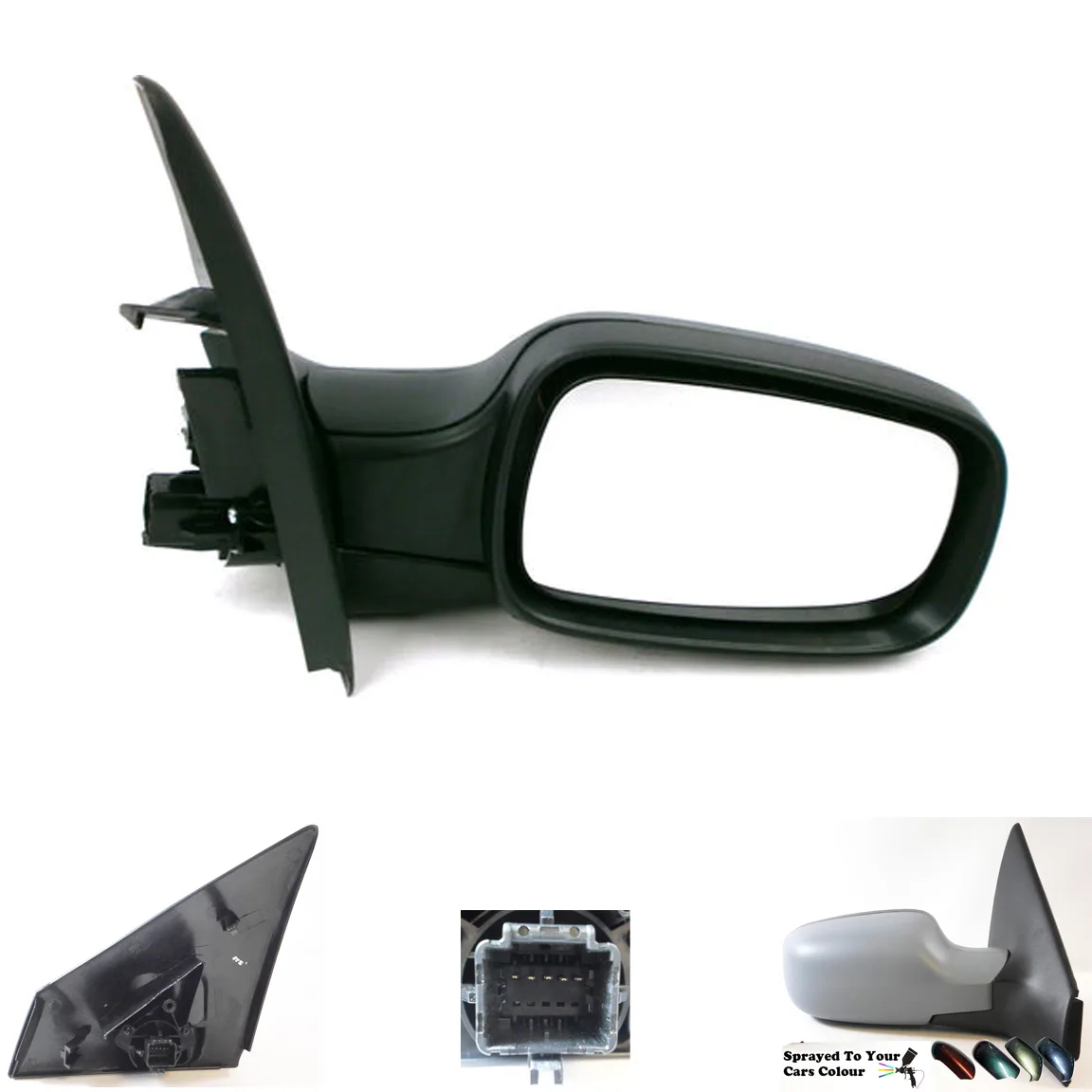 Renault Megane Complete Wing Mirror Unit 2002-2008 — Electric, Heated — Right Driver Side