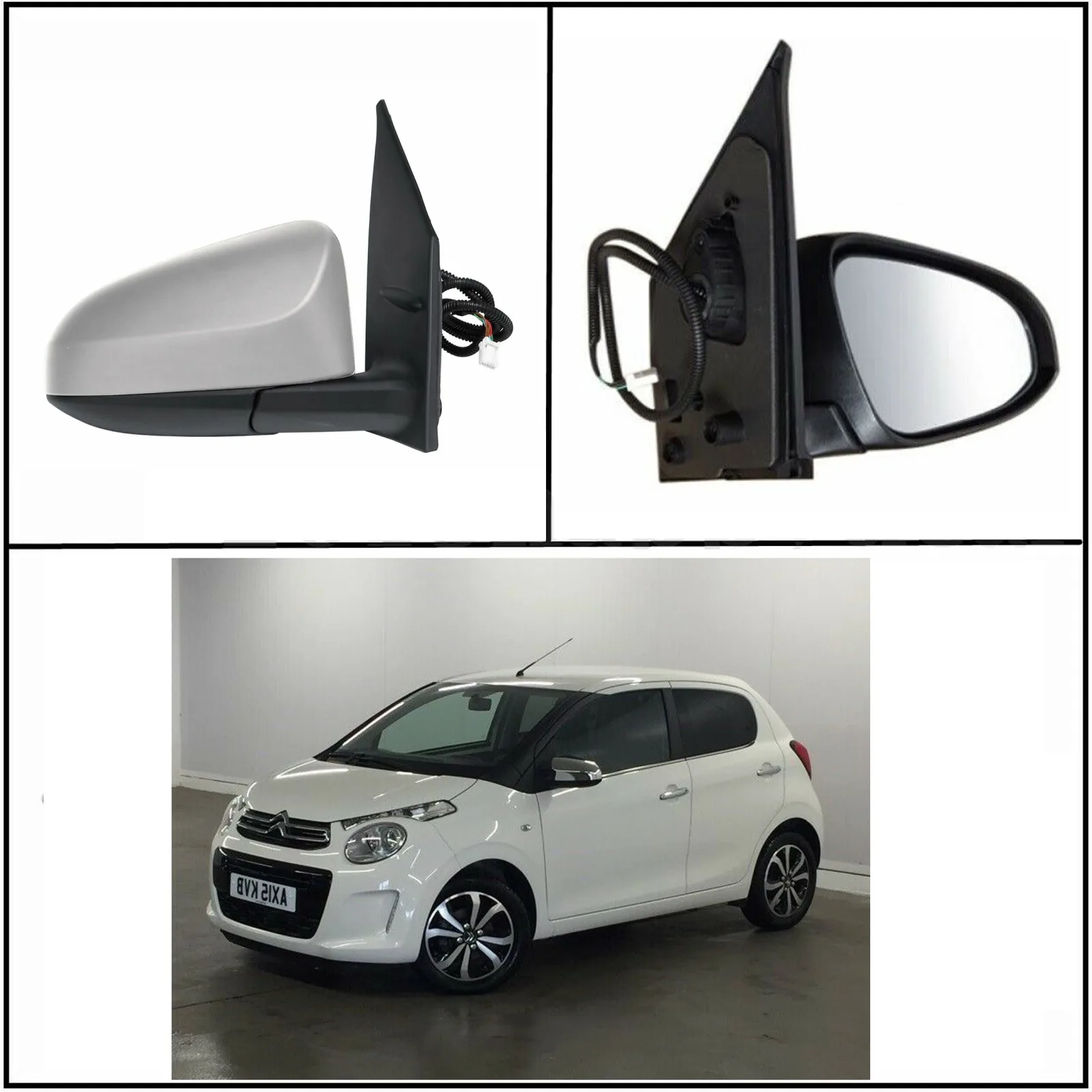 Citroen C1 Complete Wing Mirror Unit 2014-2024 — Electric — Left Passenger Side