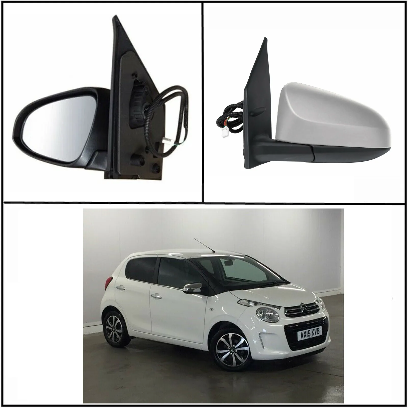 Citroen C1 Complete Wing Mirror Unit 2014-2024 — Electric — Right Driver Side