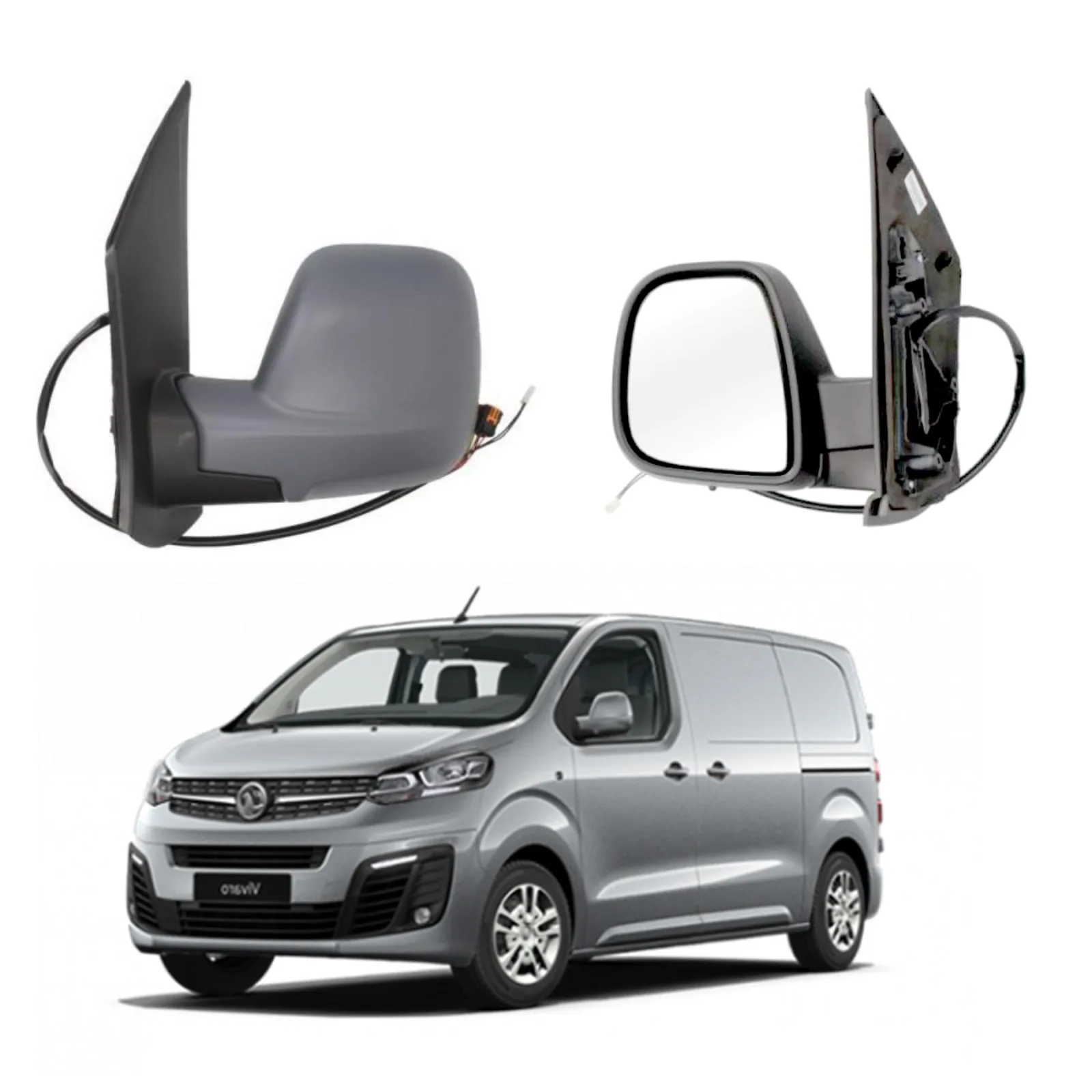 Citroen Dispatch Complete Wing Mirror Unit 2016-2025 — Electric, Heated, Manual Folding, Temp Sensor, Indicator, Puddle Light, Blind-Spot, Convex — Right Driver Side