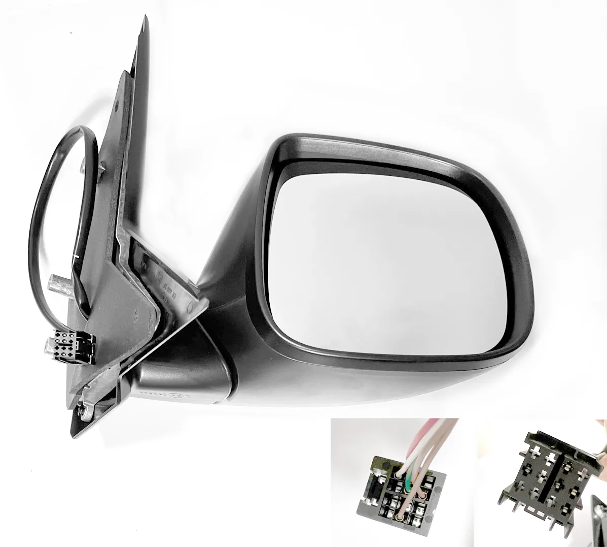 Volkswagen Transporter Complete Wing Mirror Unit 2016-2024 — Electric, Heated, Manual Folding, Convex, Black Cover — Right Driver Side