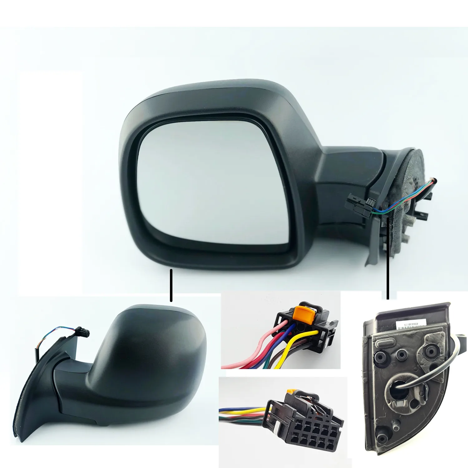 Citroen Berlingo Complete Wing Mirror Unit 2019 onwards — Electric, Heated, Power Folding, Temp Sensor, Indicator, Puddle Light, Convex — Left Passenger Side